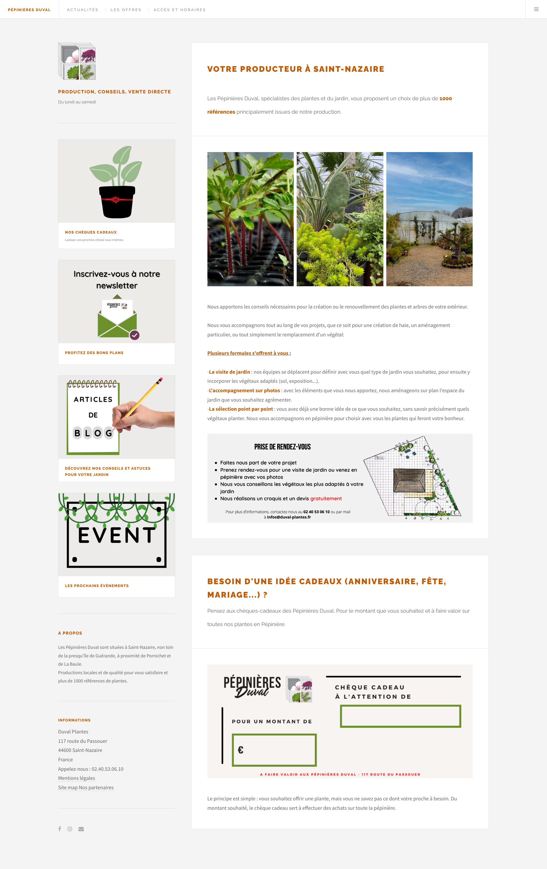 Aperçu du site