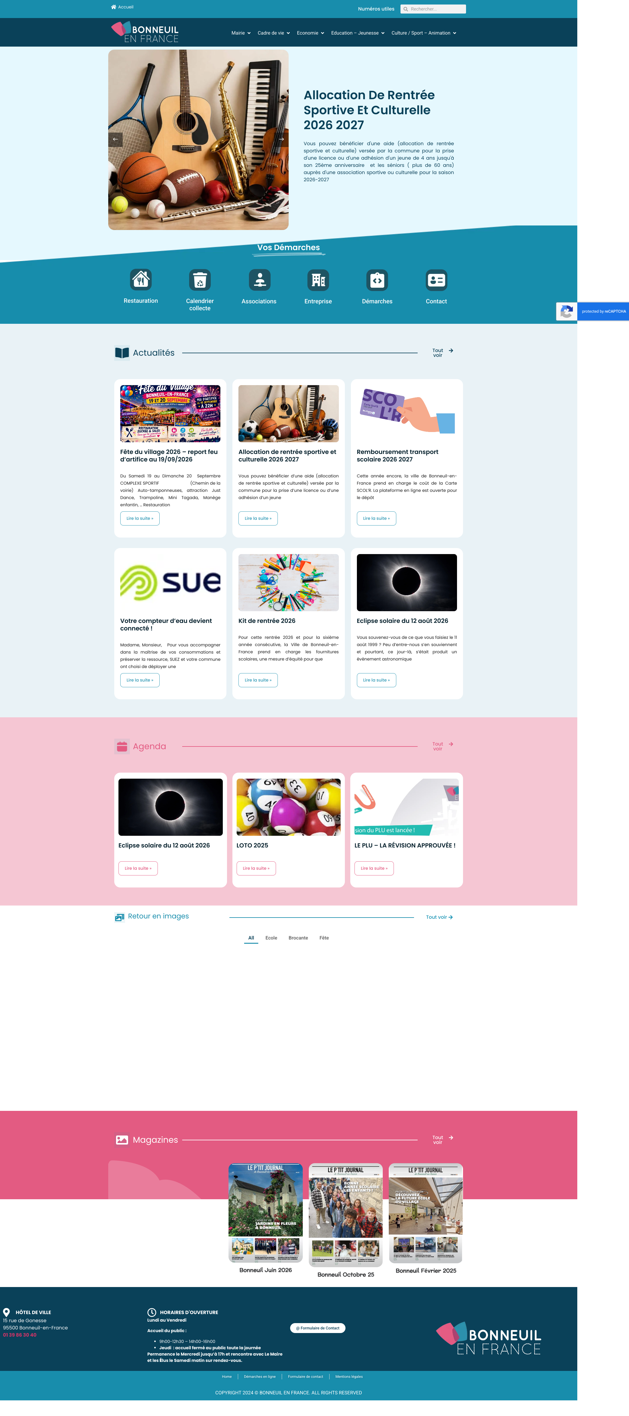 Aperçu du site
