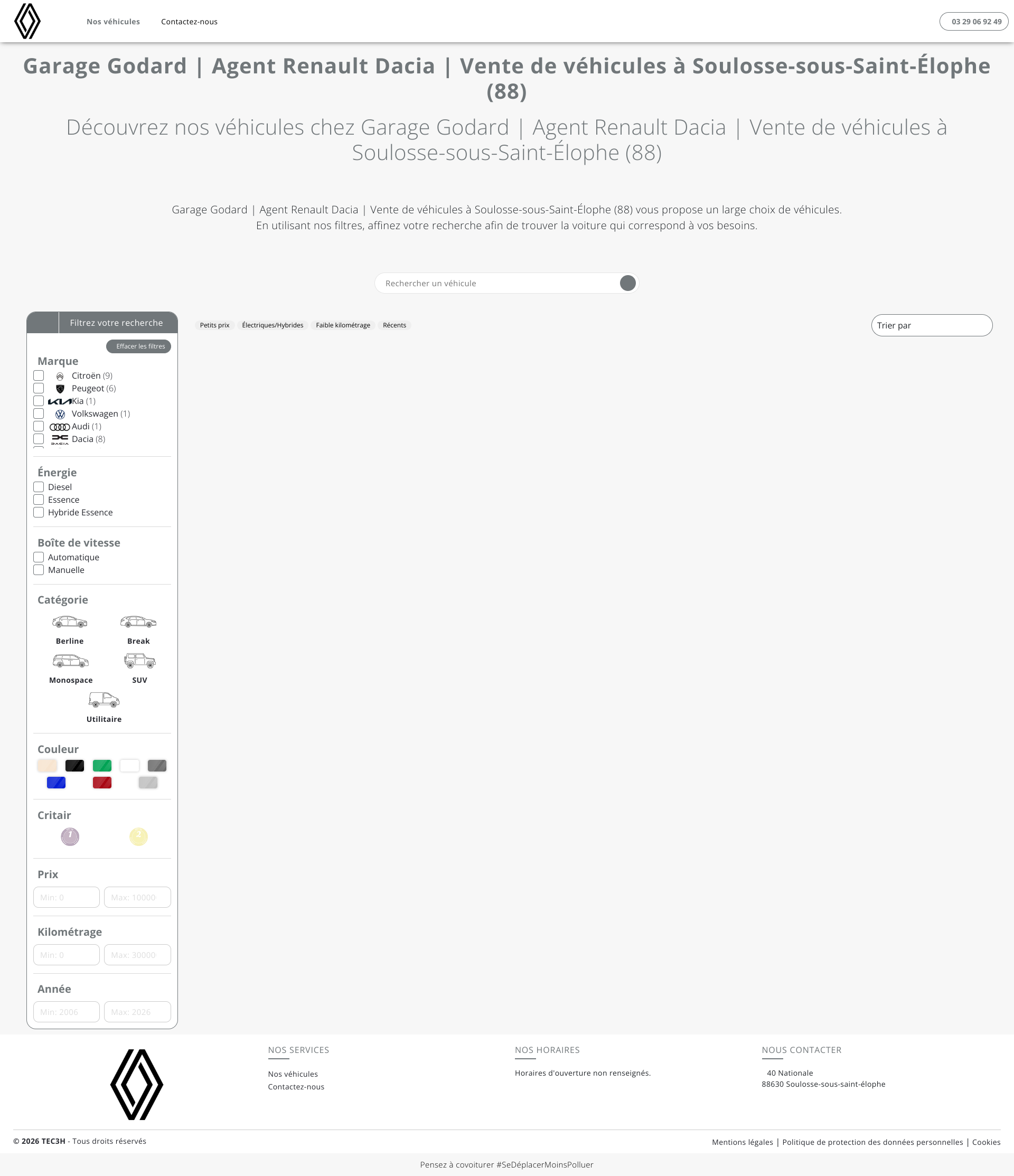 Aperçu du site