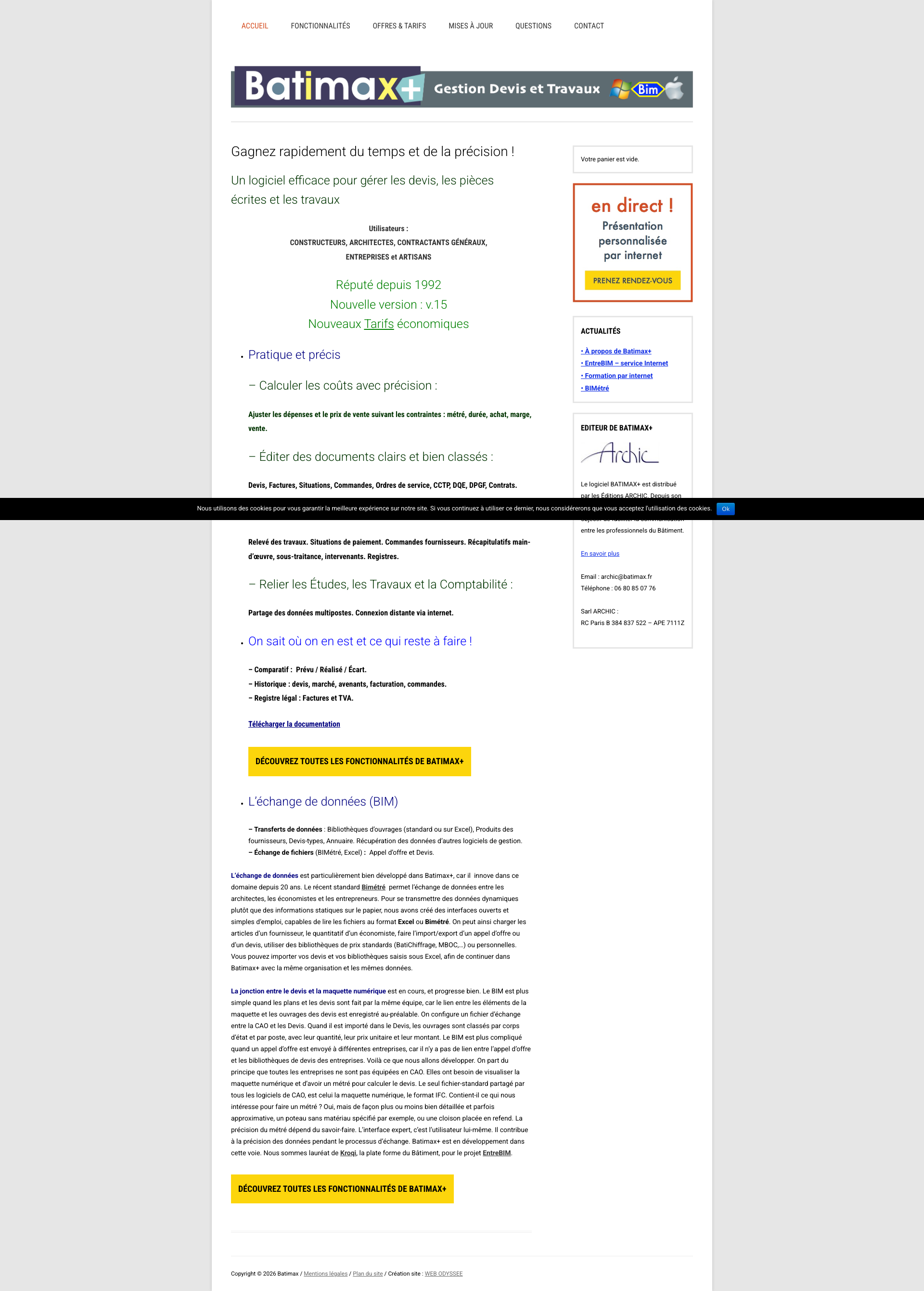 Aperçu du site