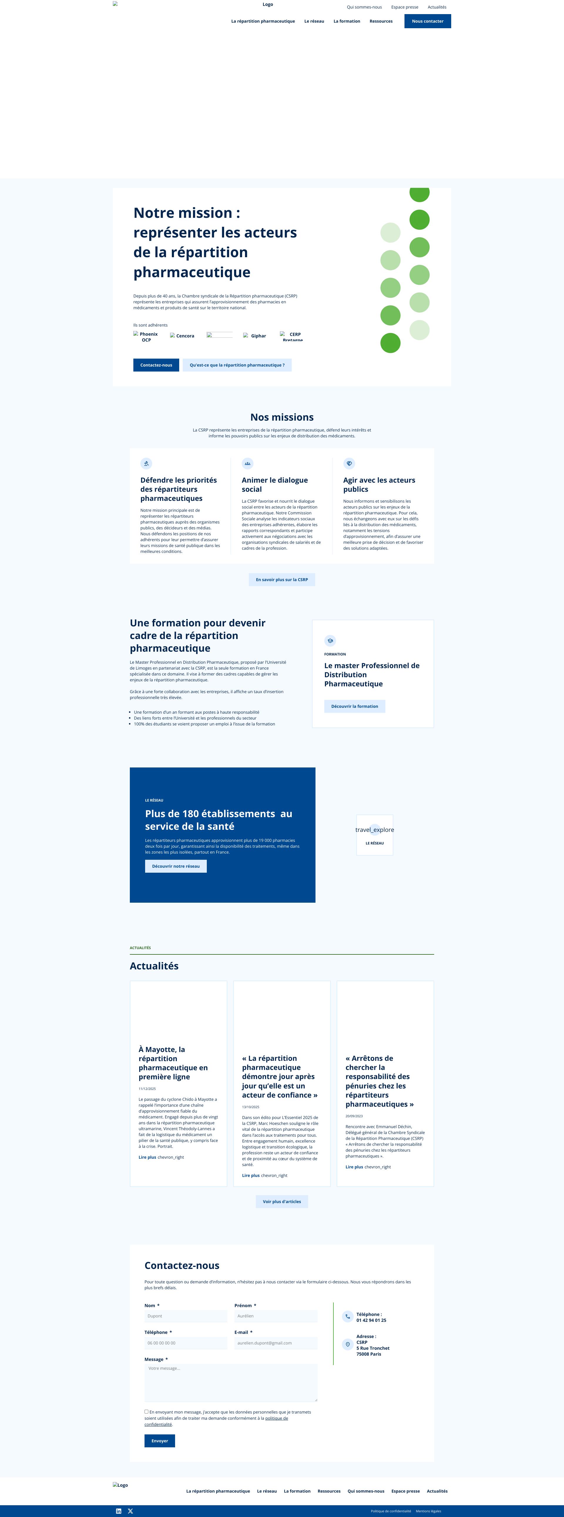 Aperçu du site