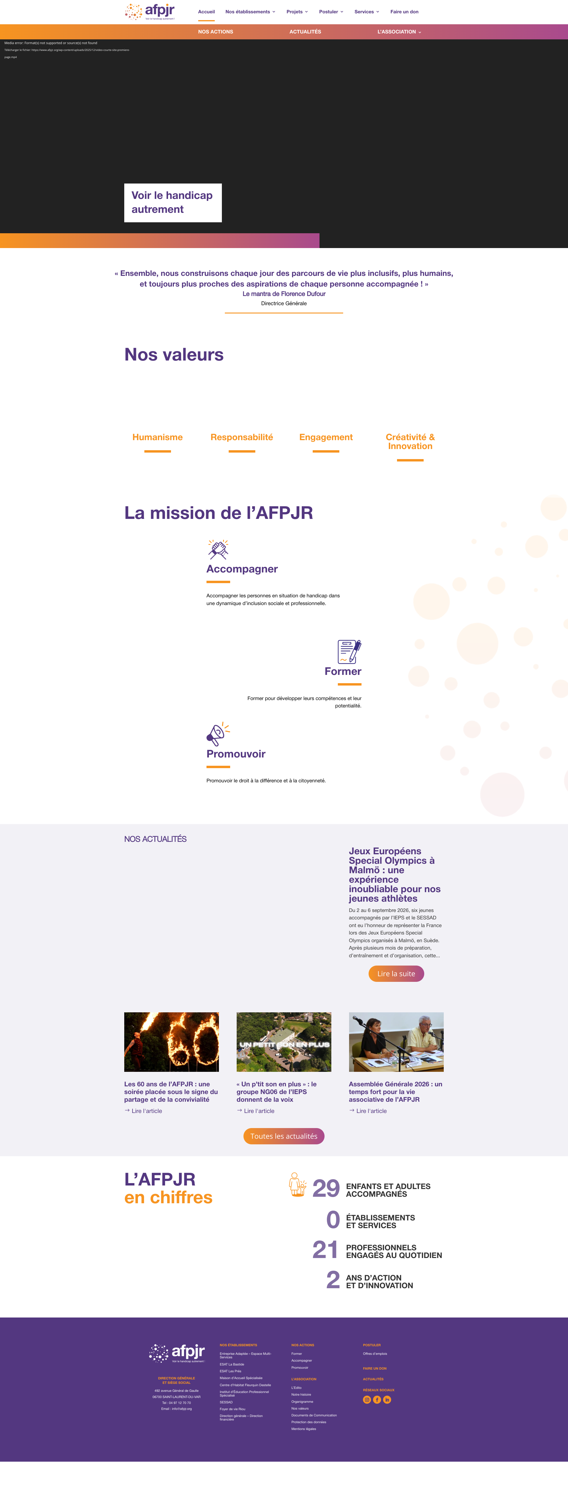 Aperçu du site