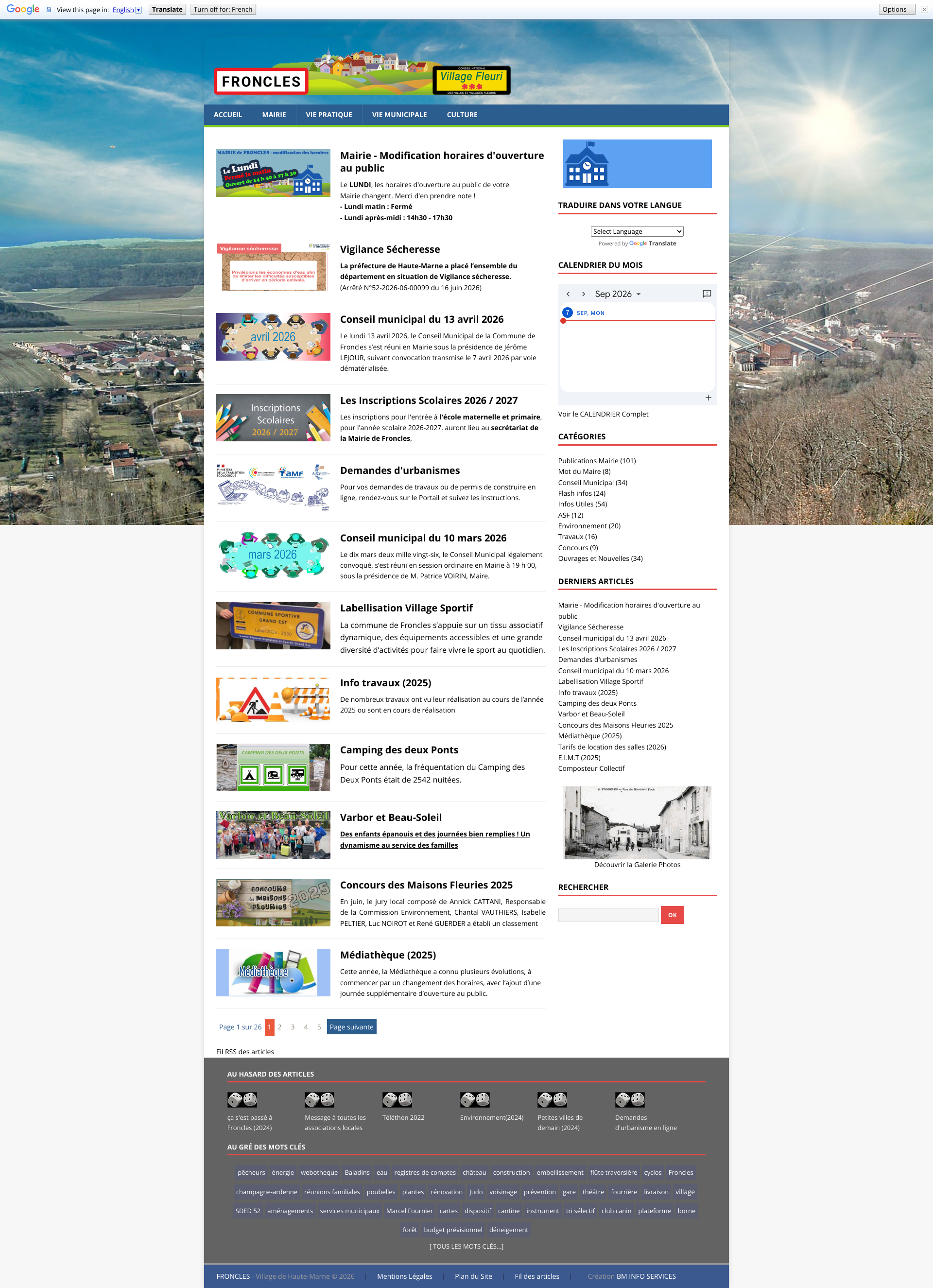 Aperçu du site