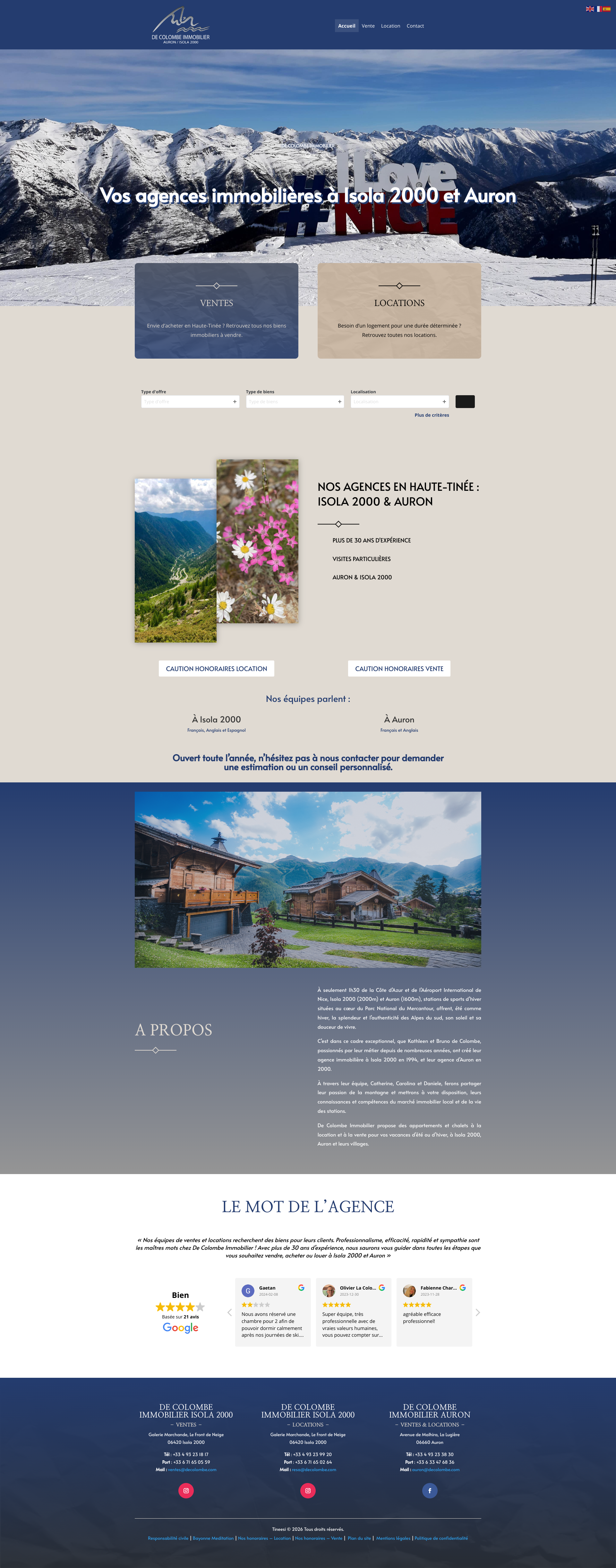 Aperçu du site