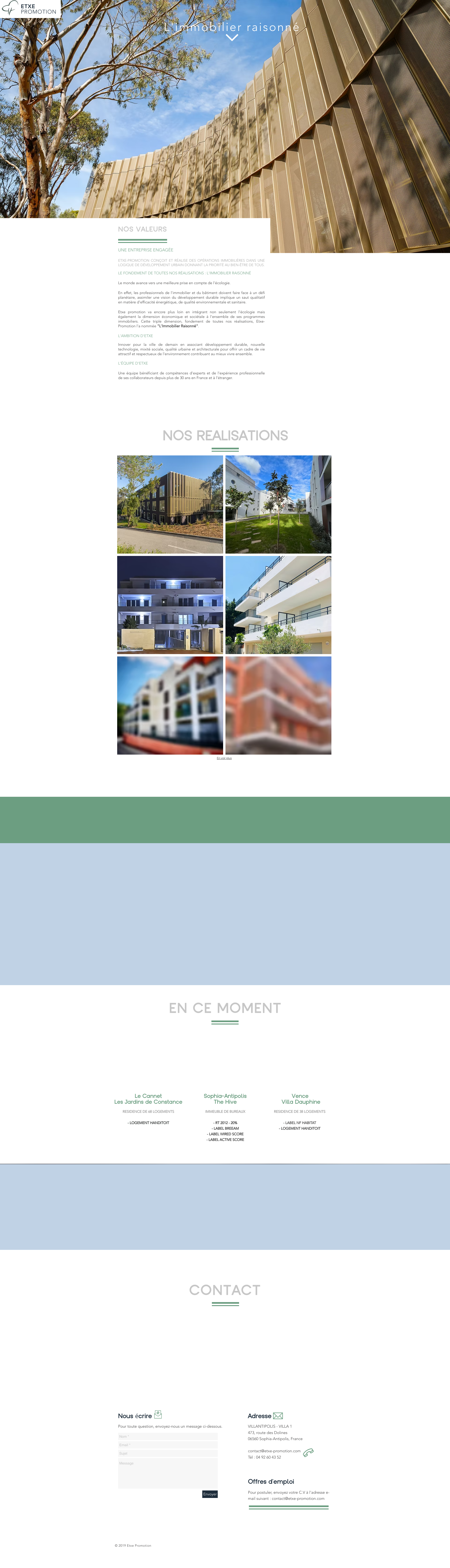 Aperçu du site