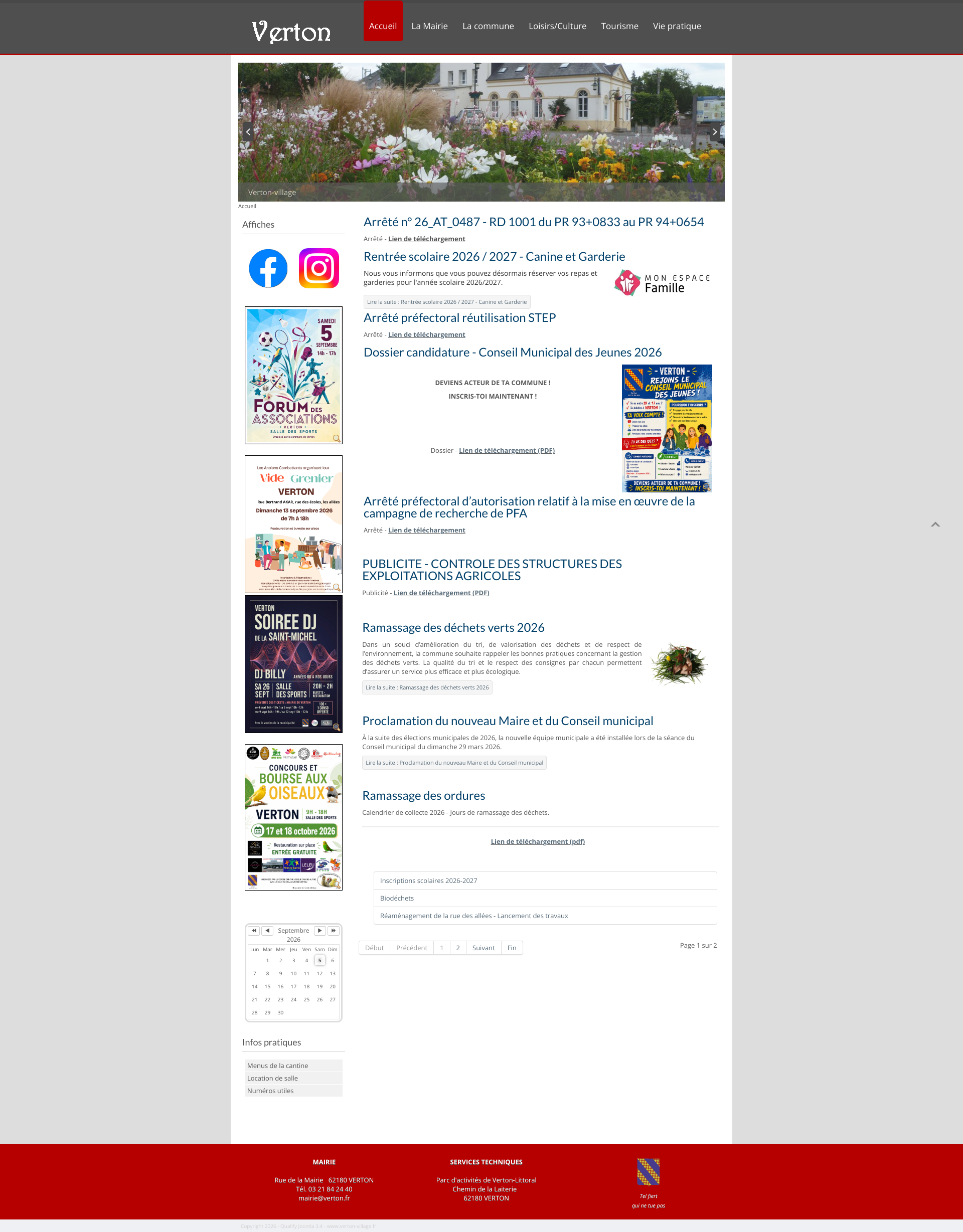 Aperçu du site