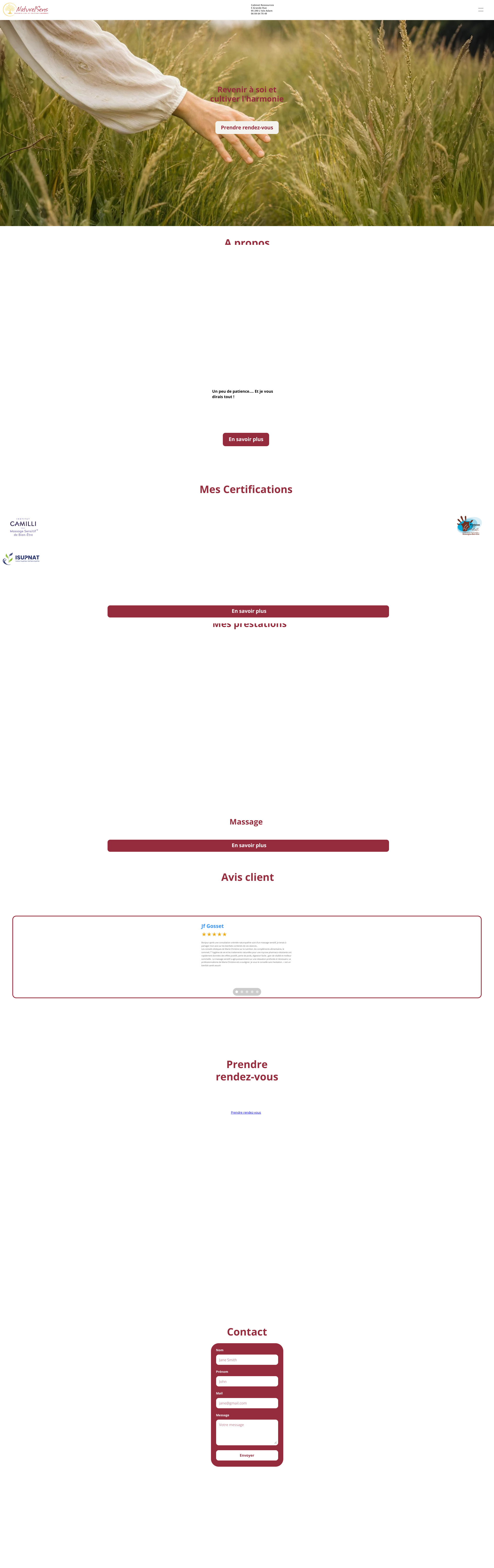 Aperçu du site