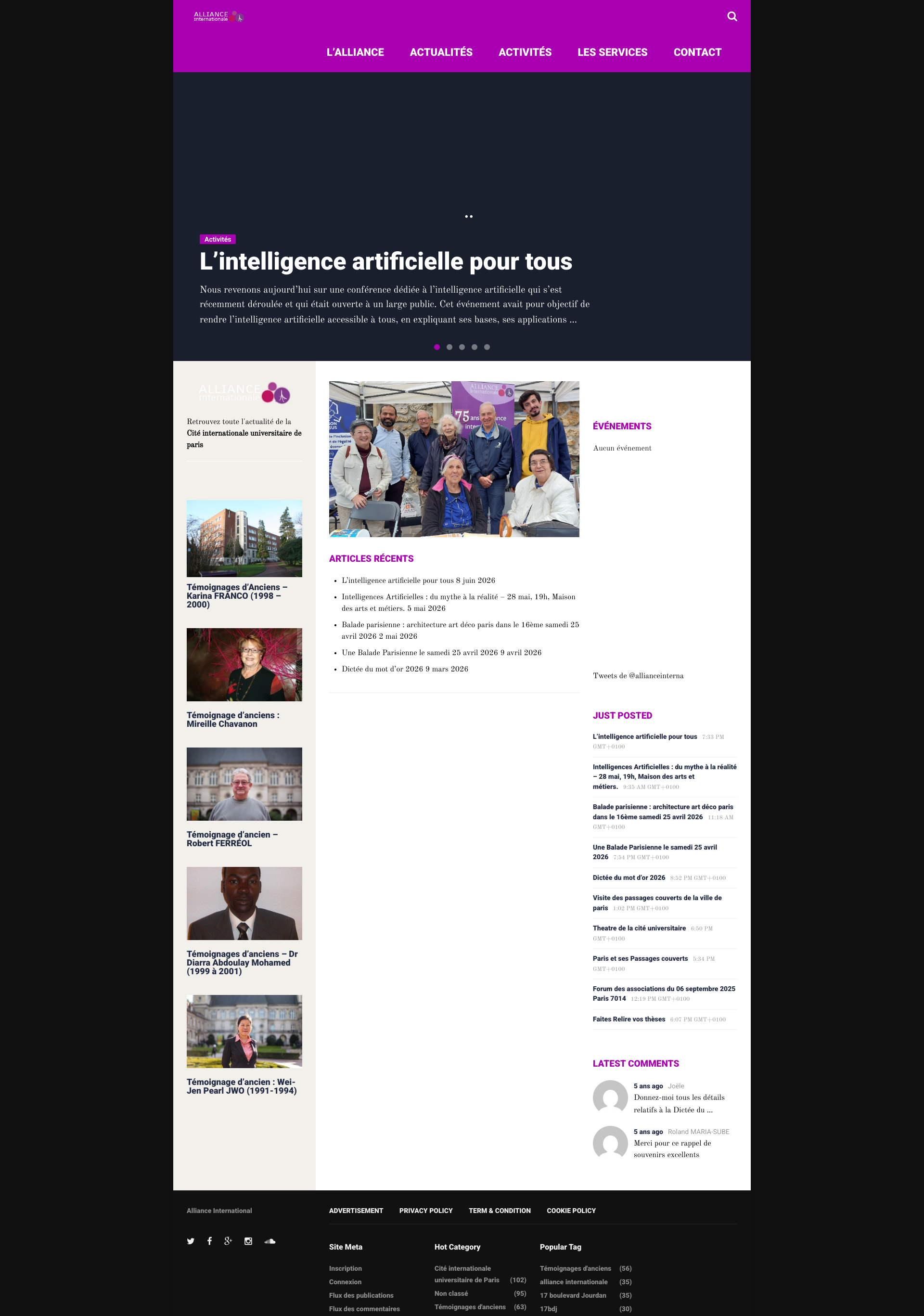 Aperçu du site
