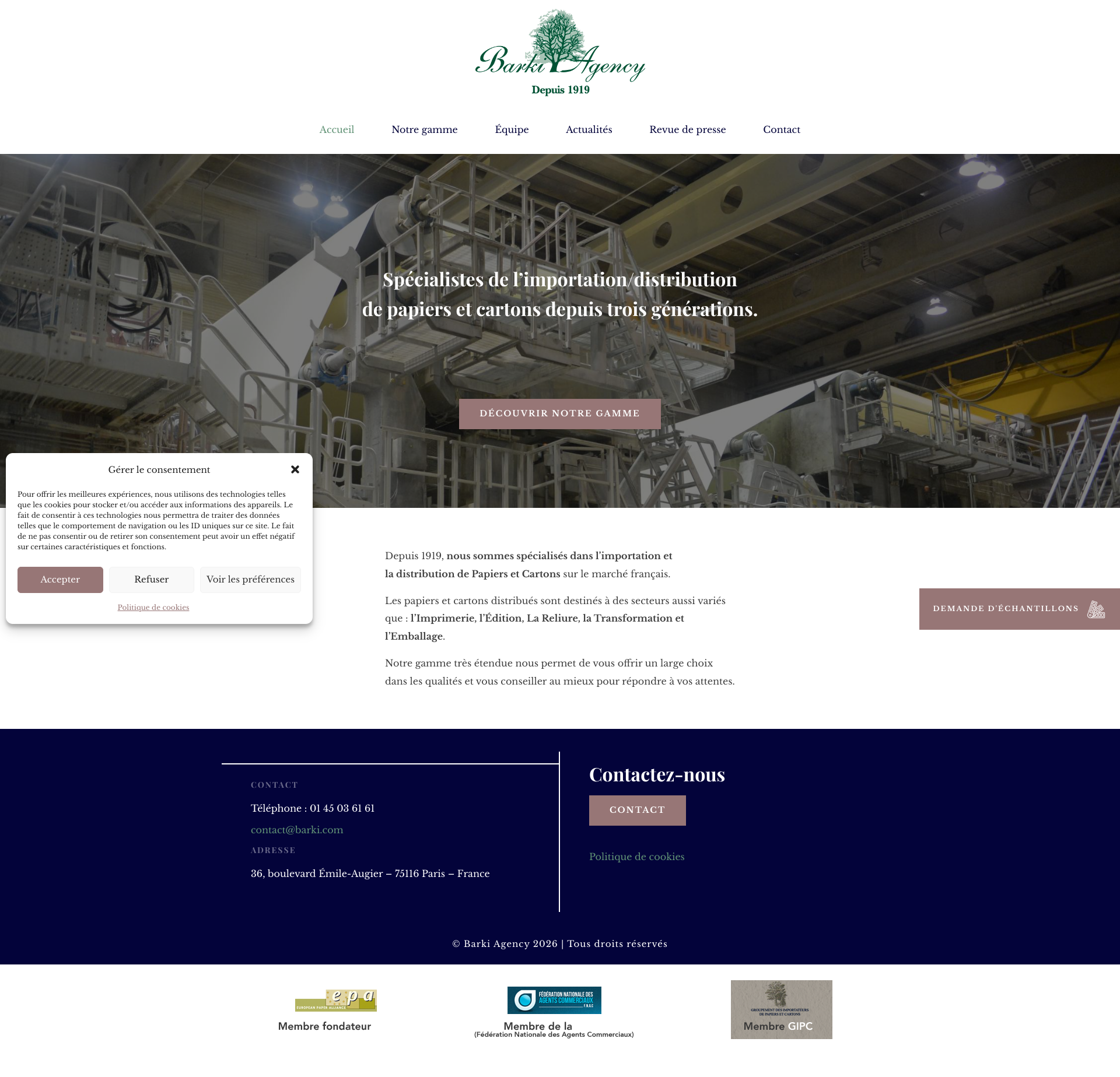 Aperçu du site