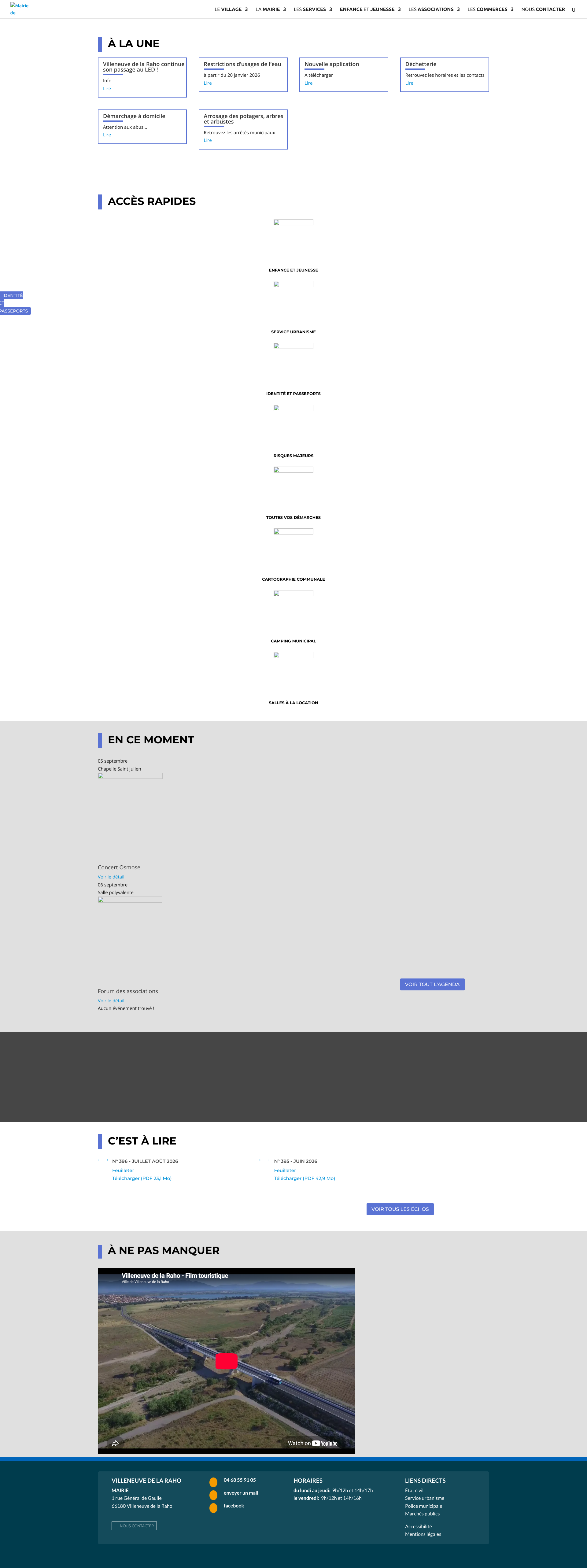 Aperçu du site