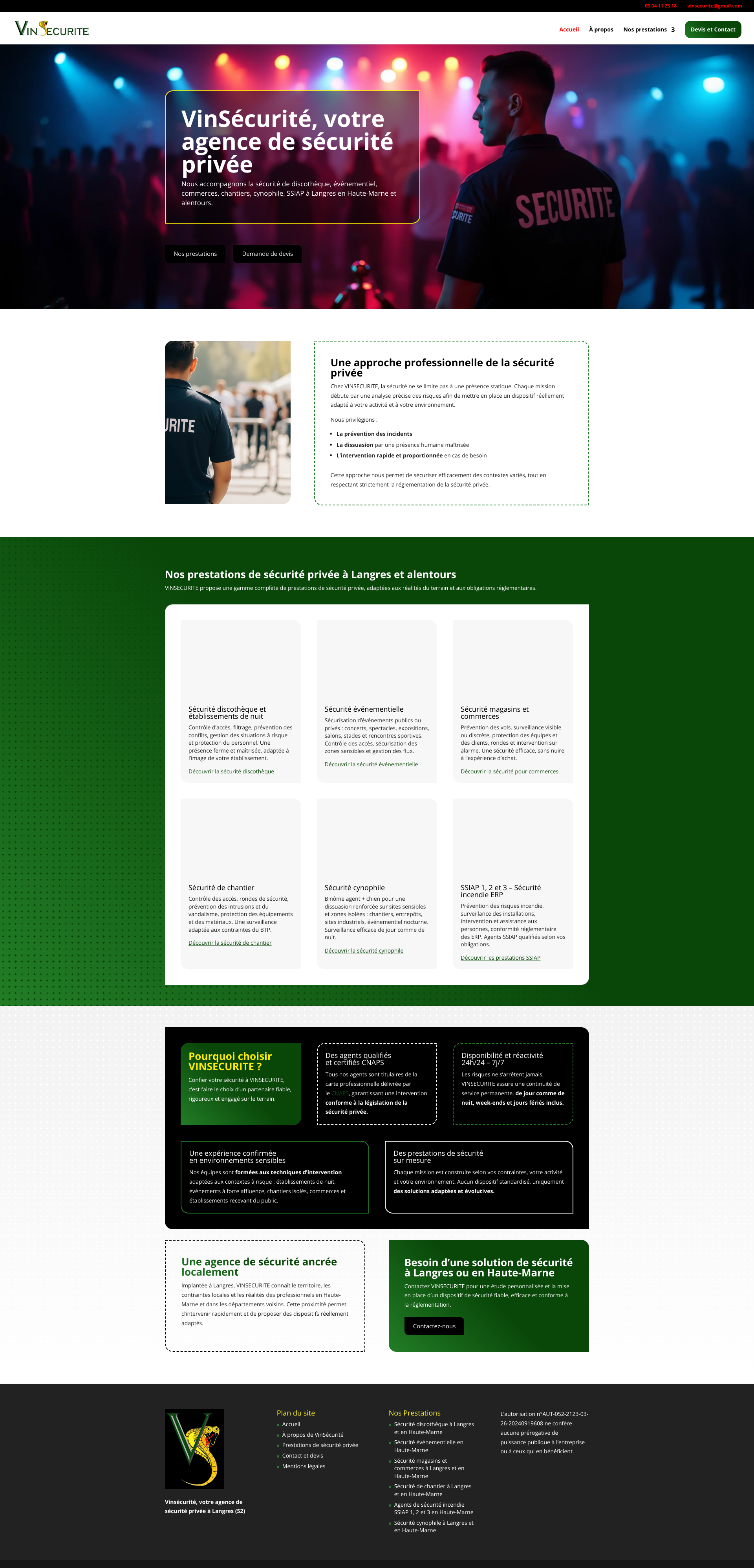 Aperçu du site