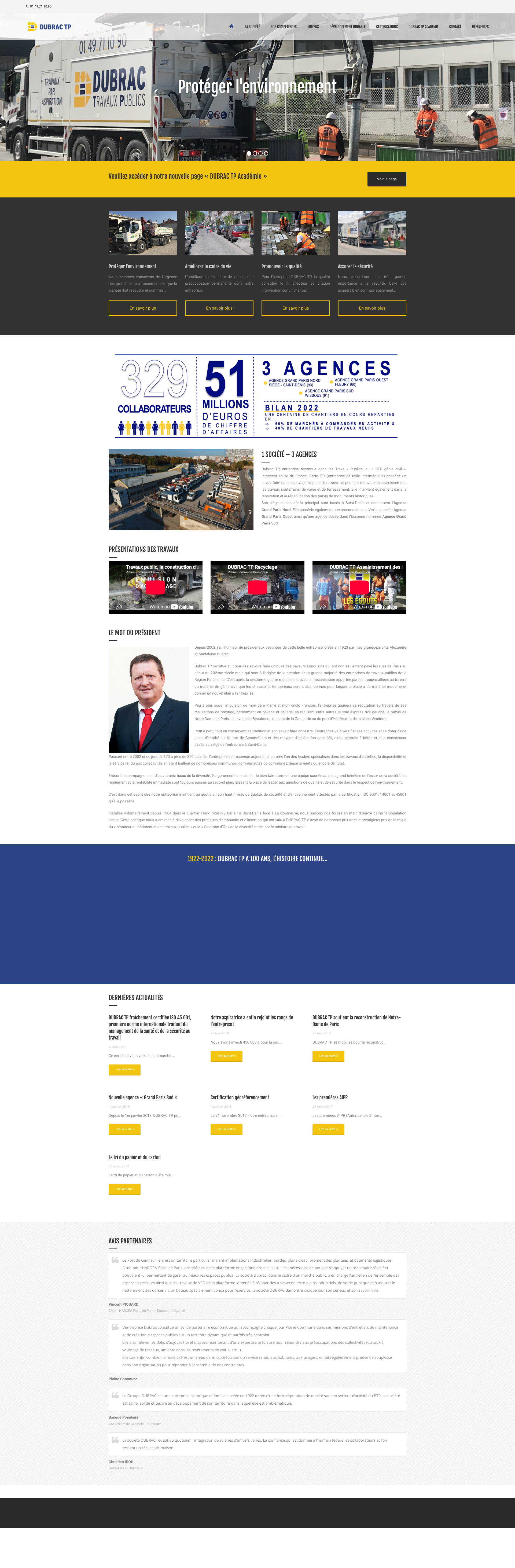 Aperçu du site