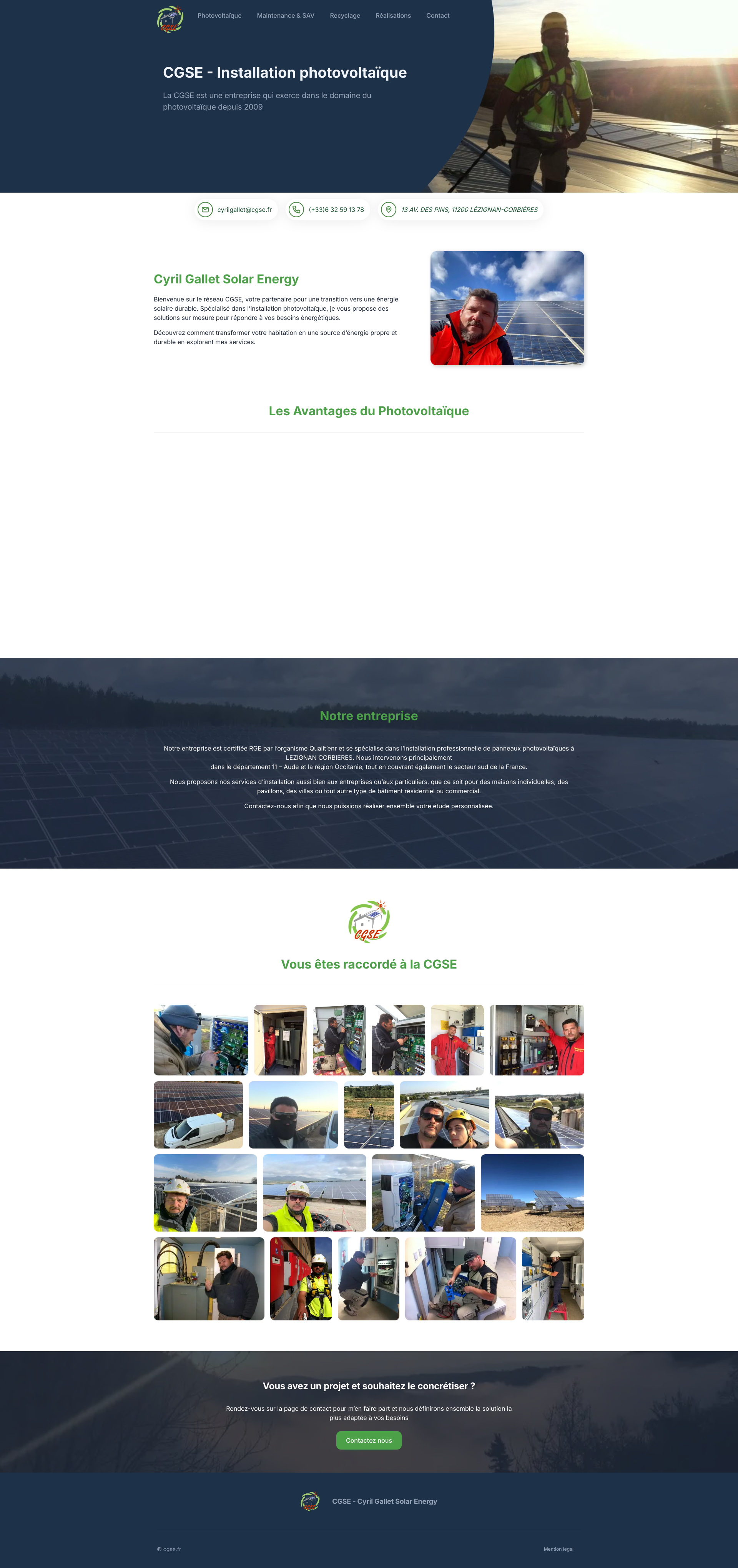 Aperçu du site