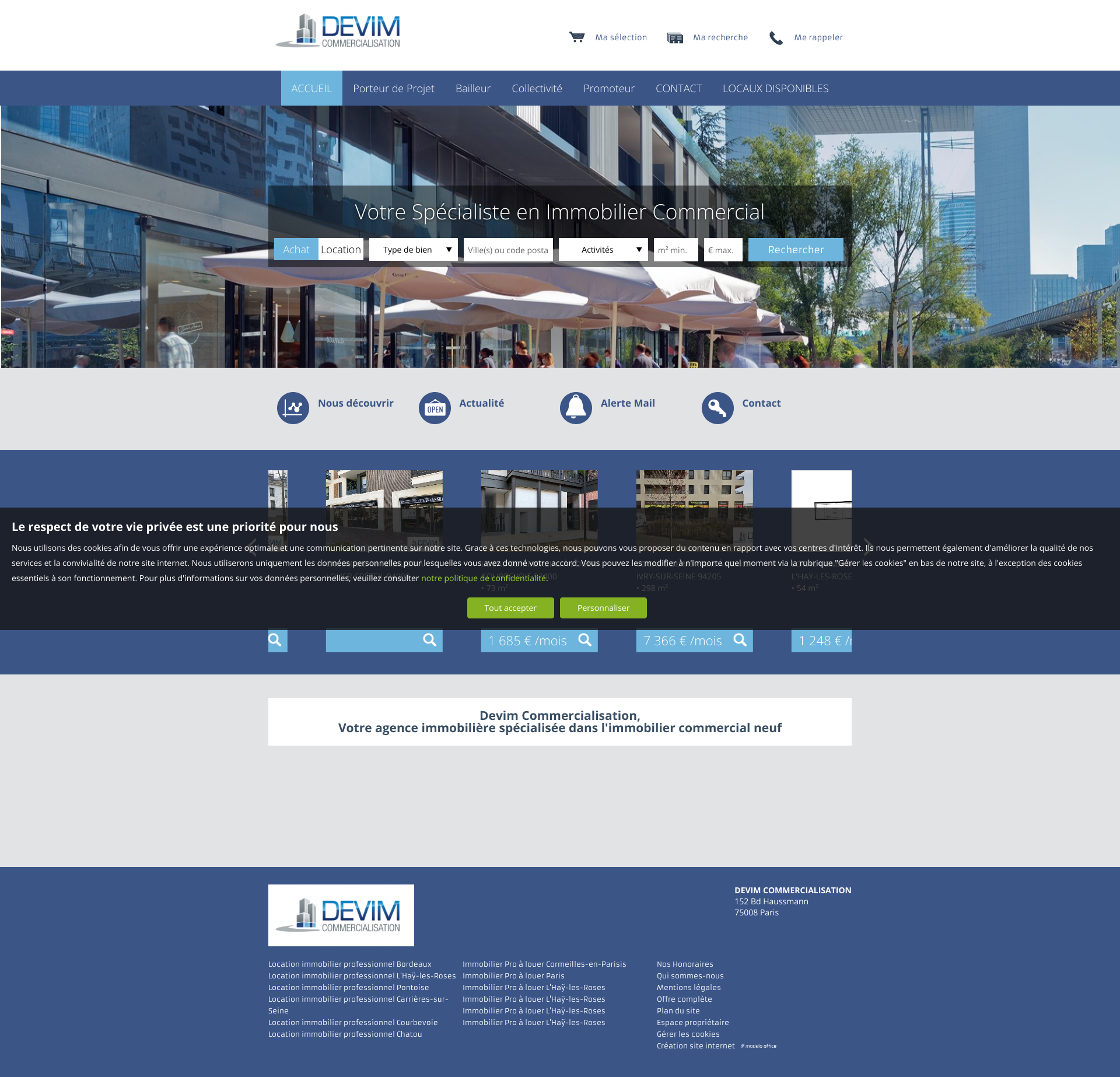 Aperçu du site