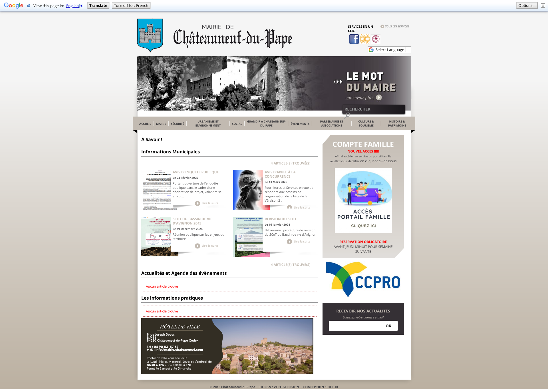 Aperçu du site
