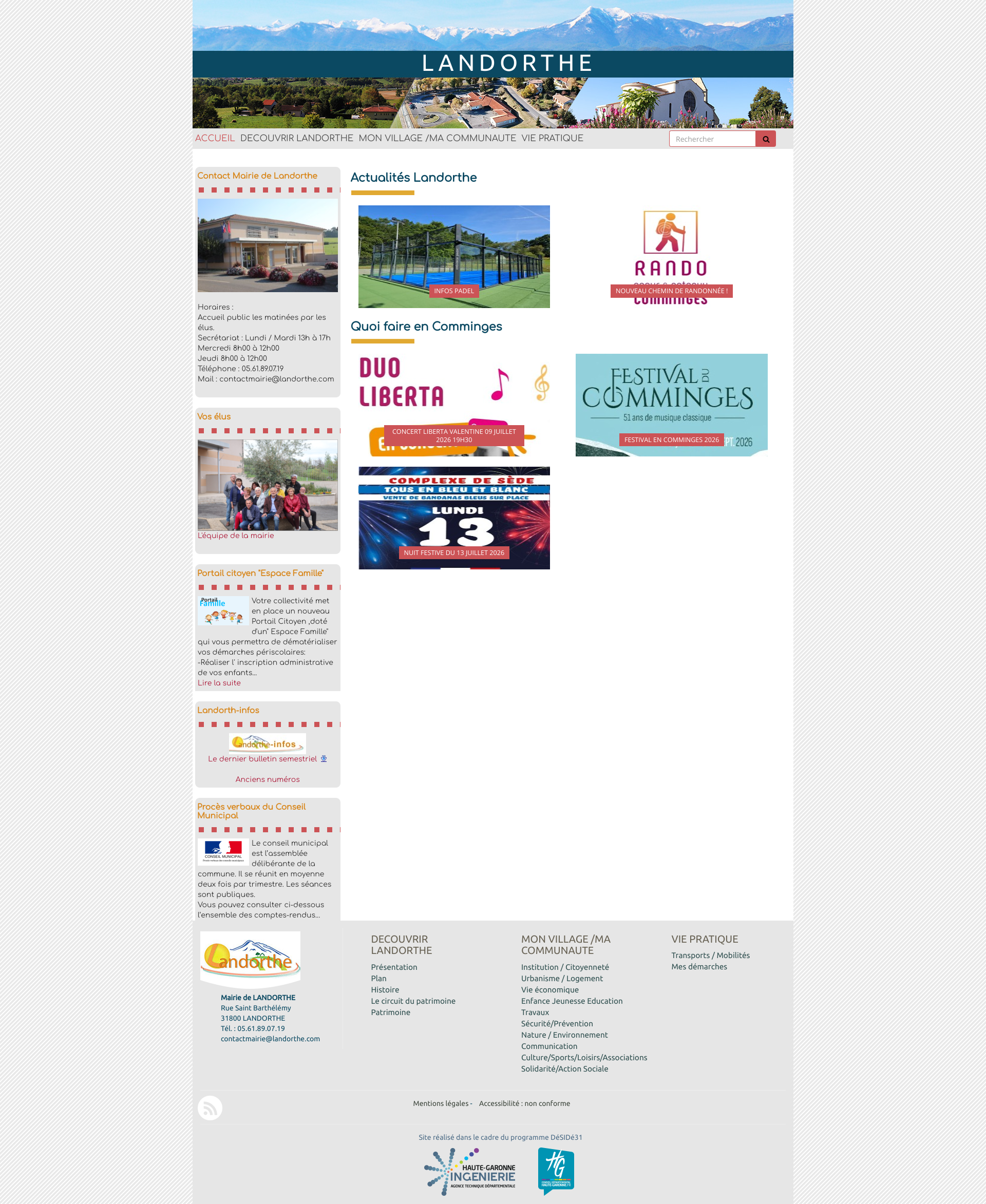 Aperçu du site