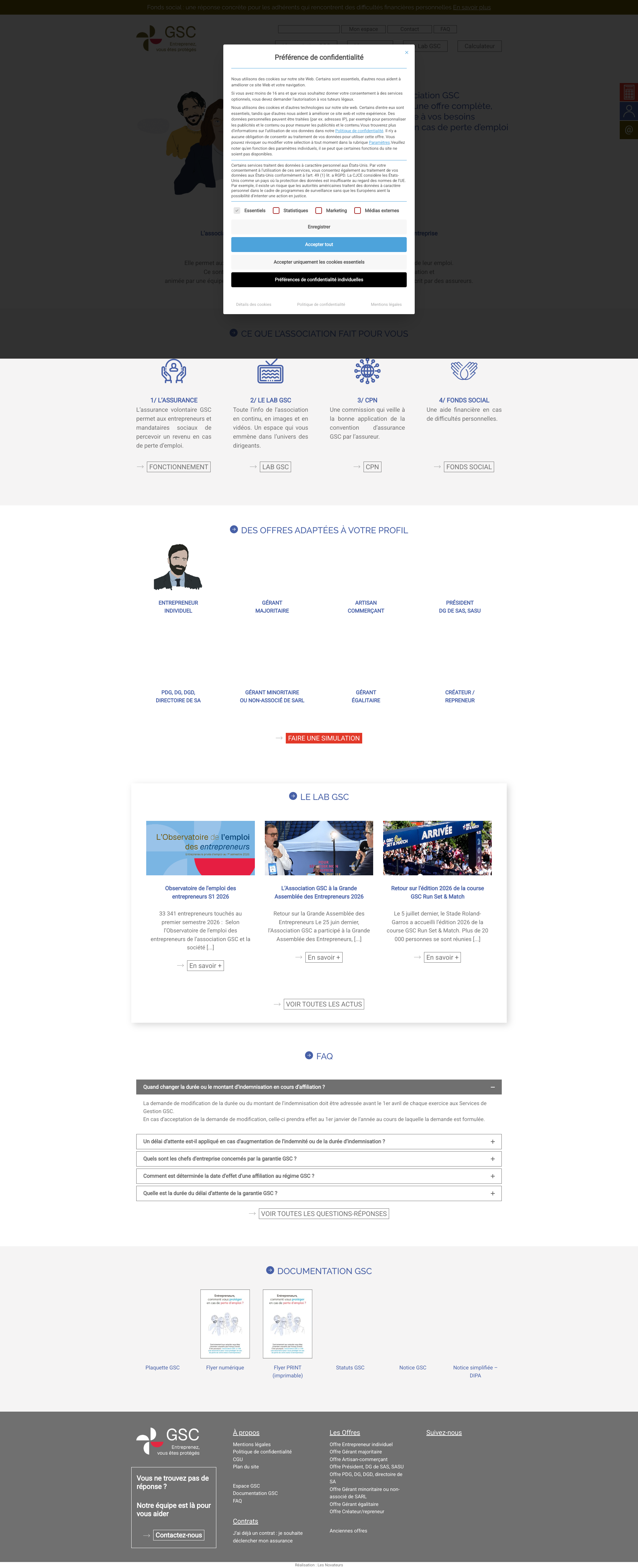 Aperçu du site