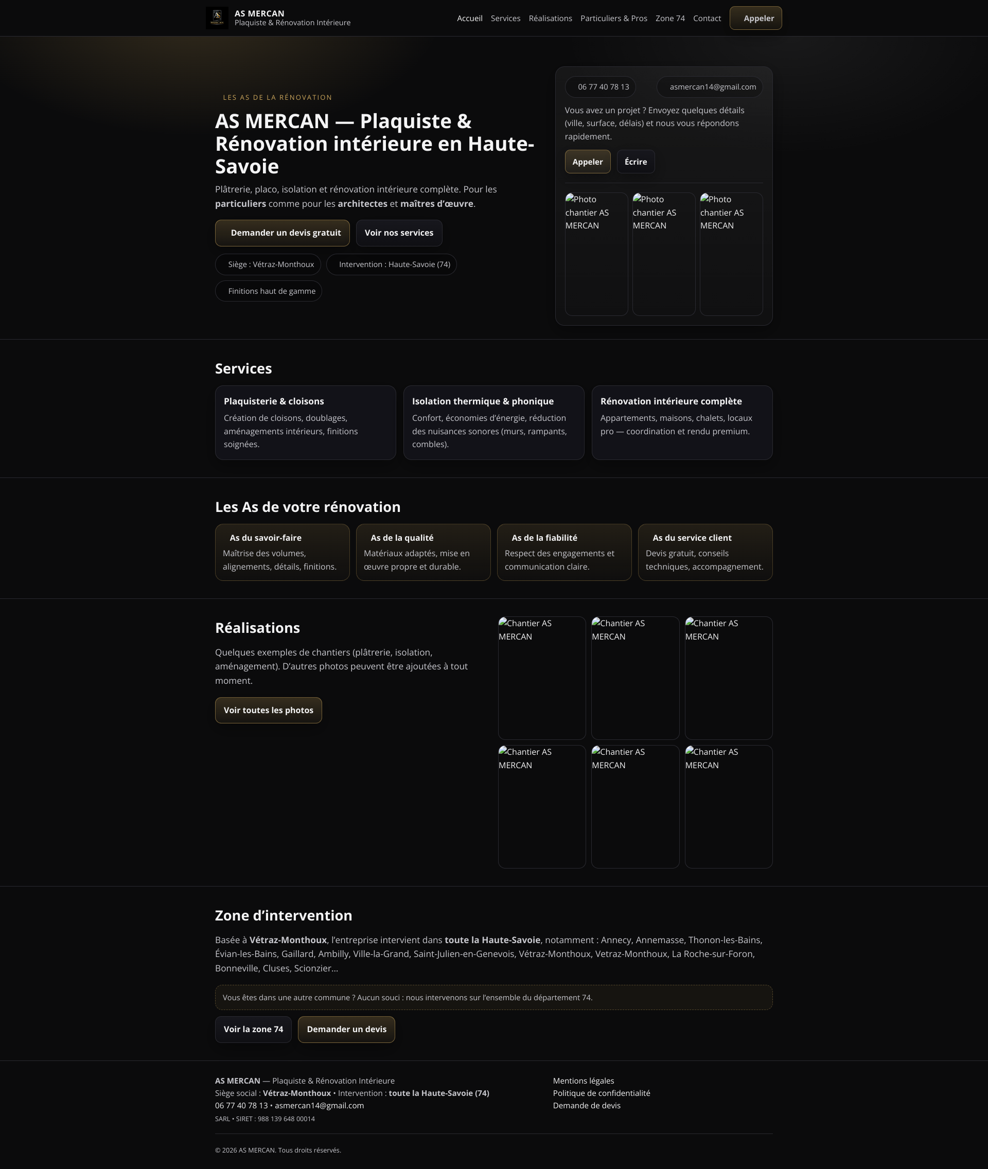 Aperçu du site