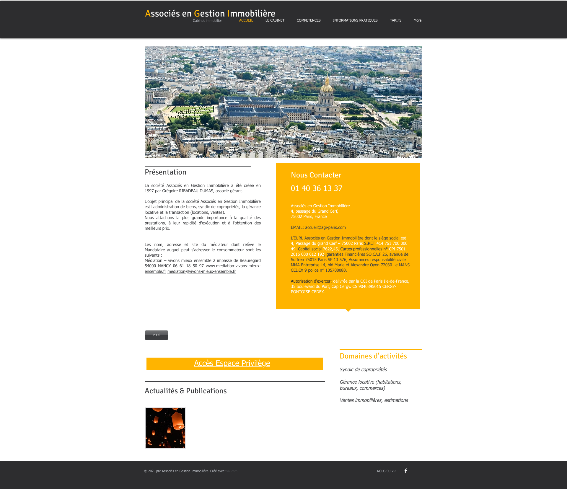 Aperçu du site