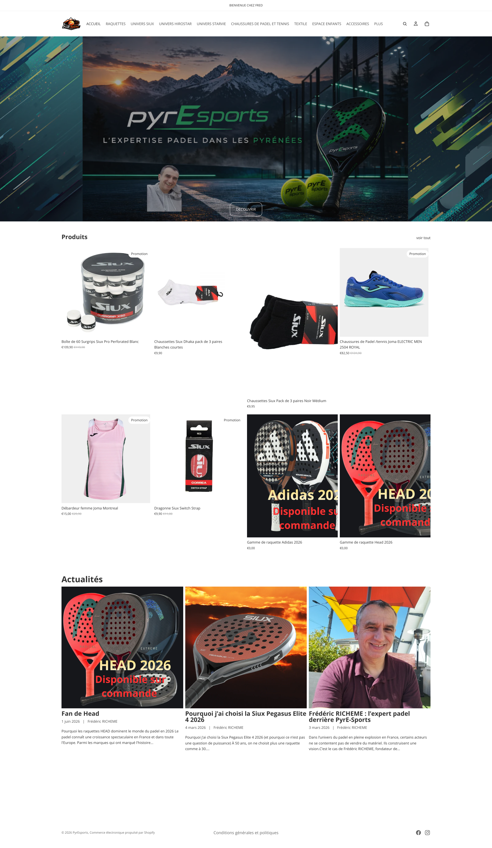 Aperçu du site