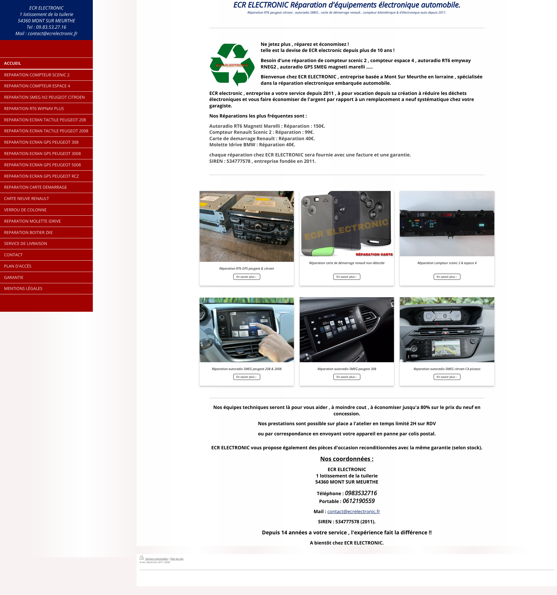 Aperçu du site