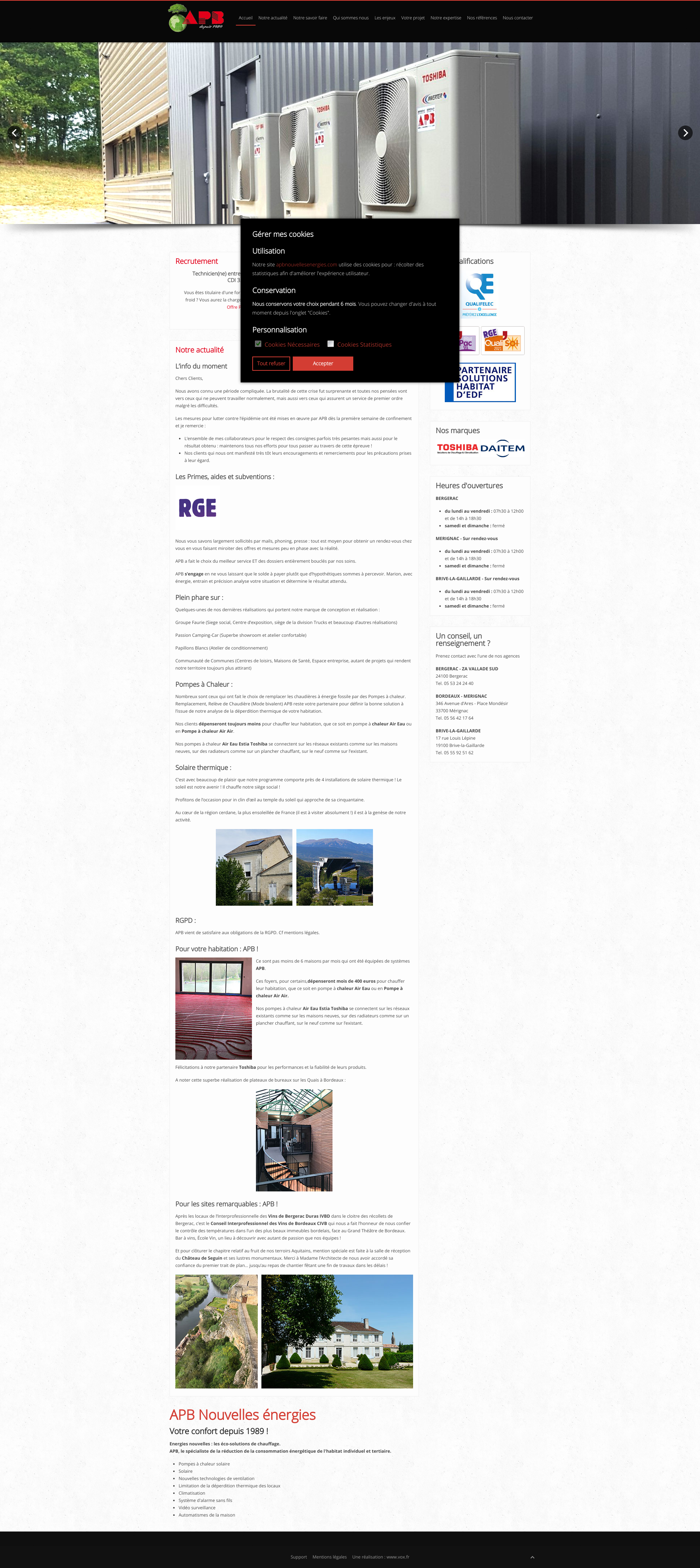 Aperçu du site