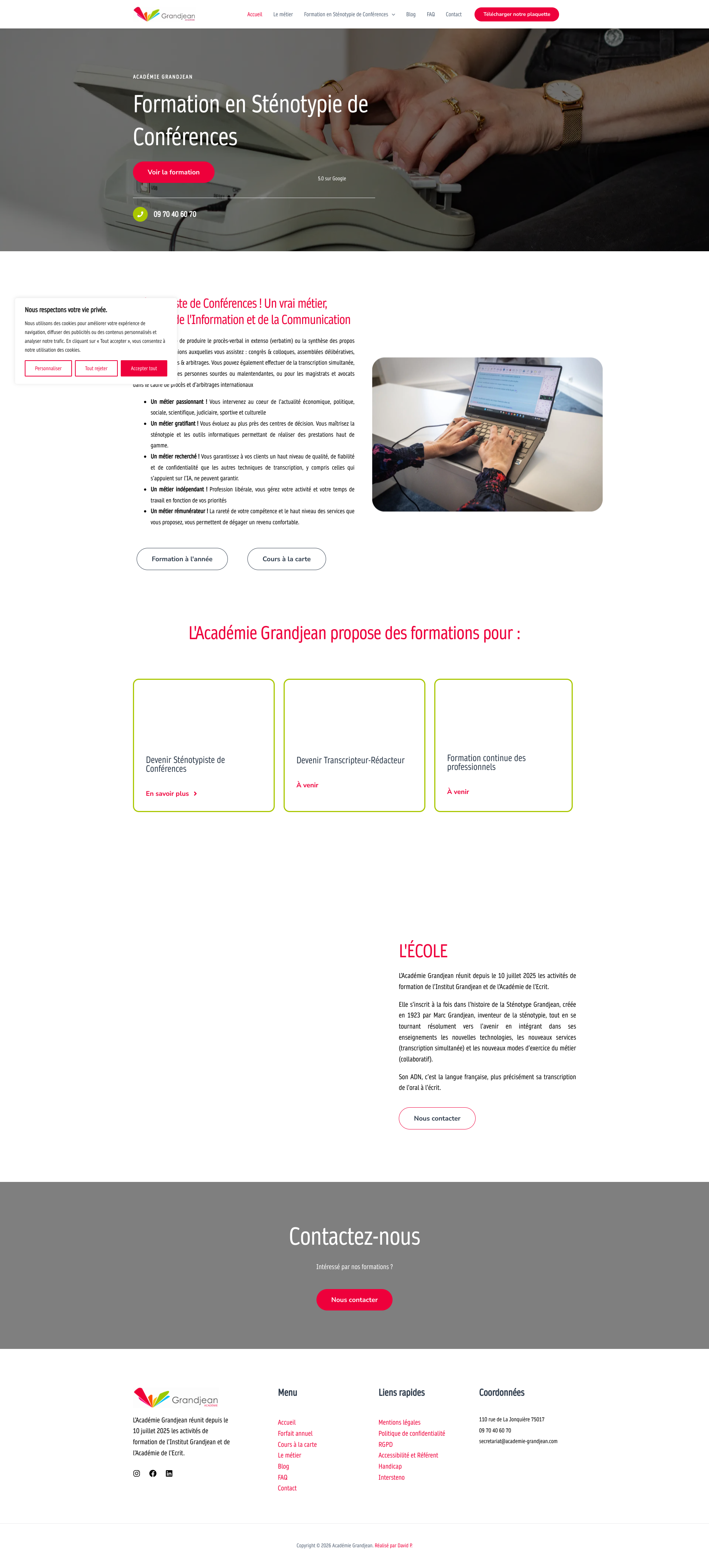 Aperçu du site