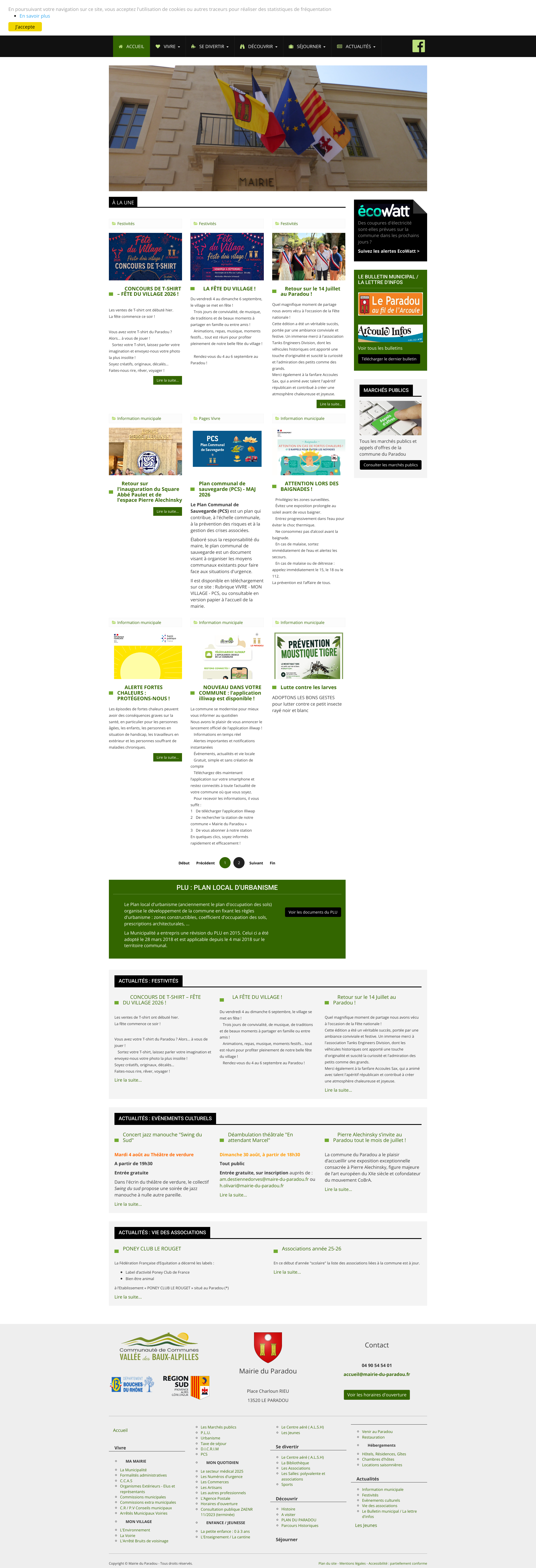 Aperçu du site