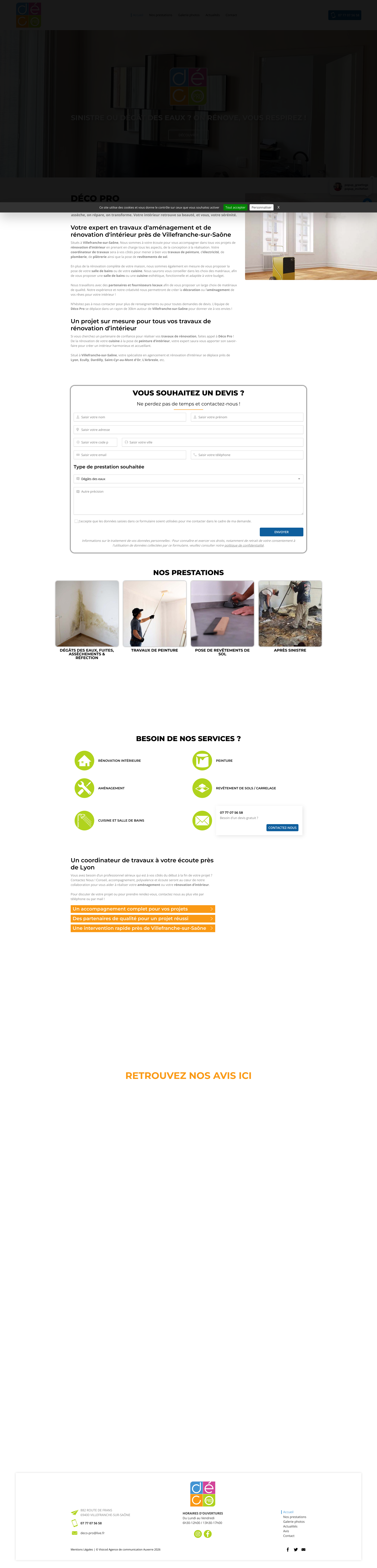 Aperçu du site