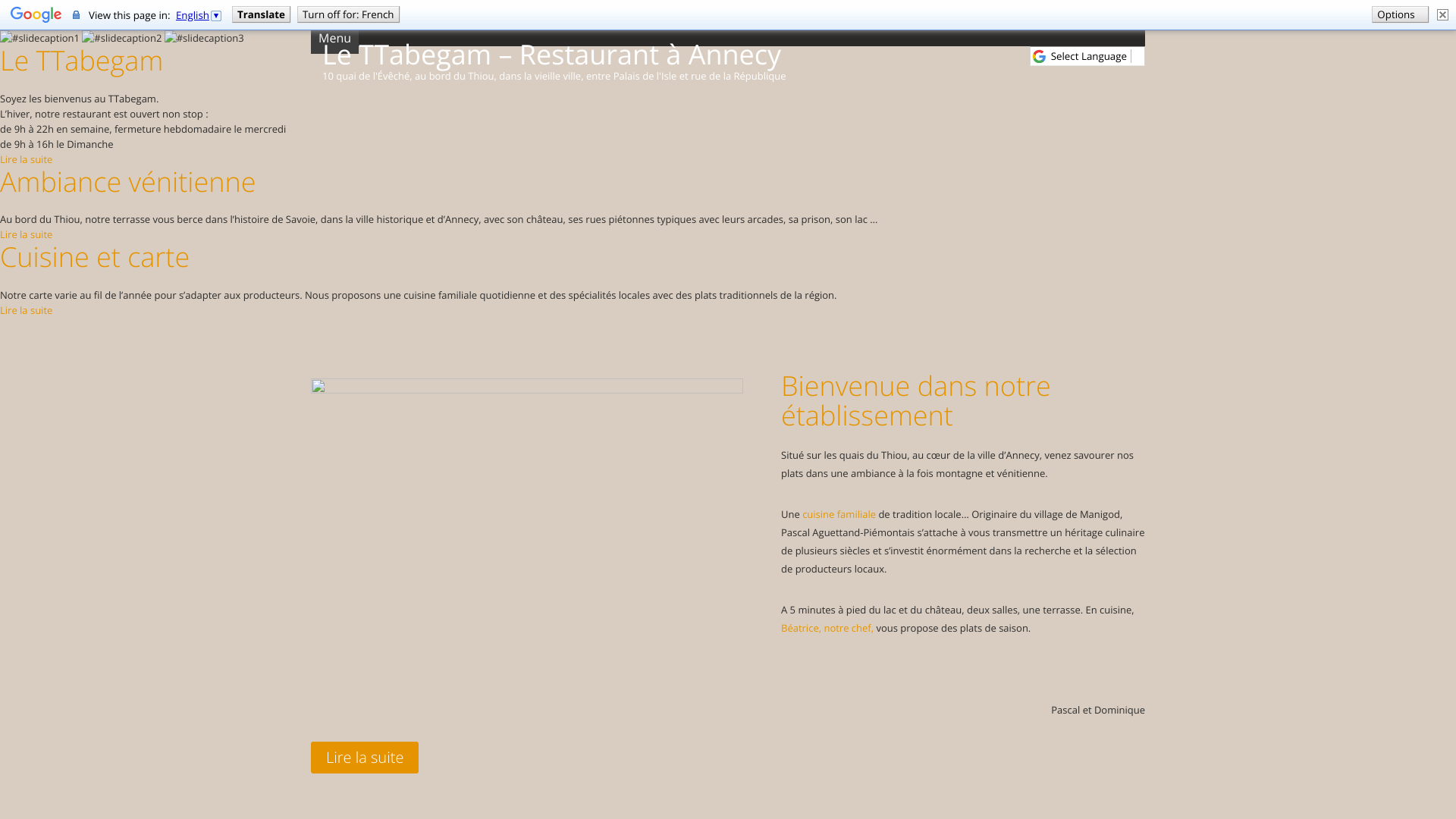 Aperçu du site