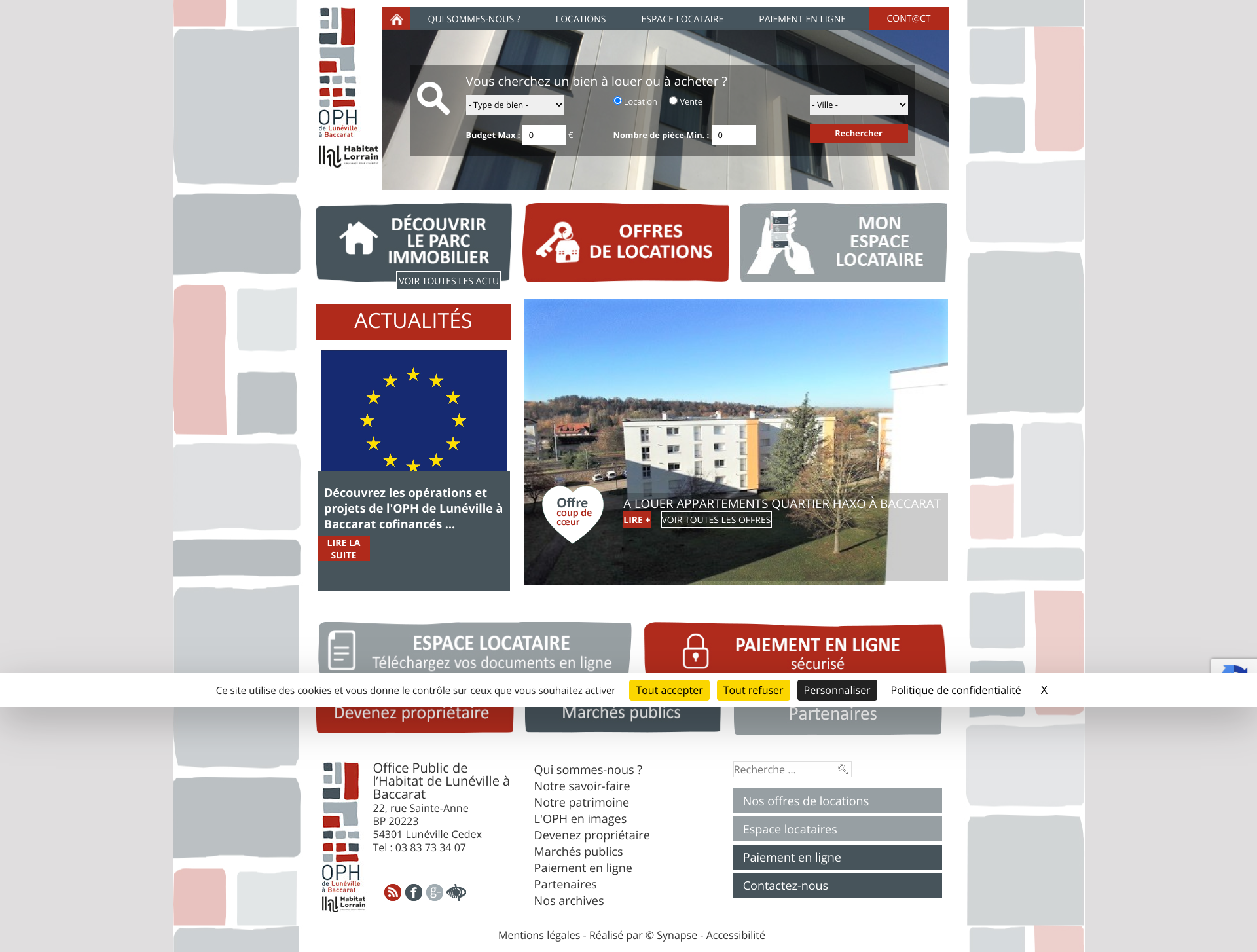 Aperçu du site