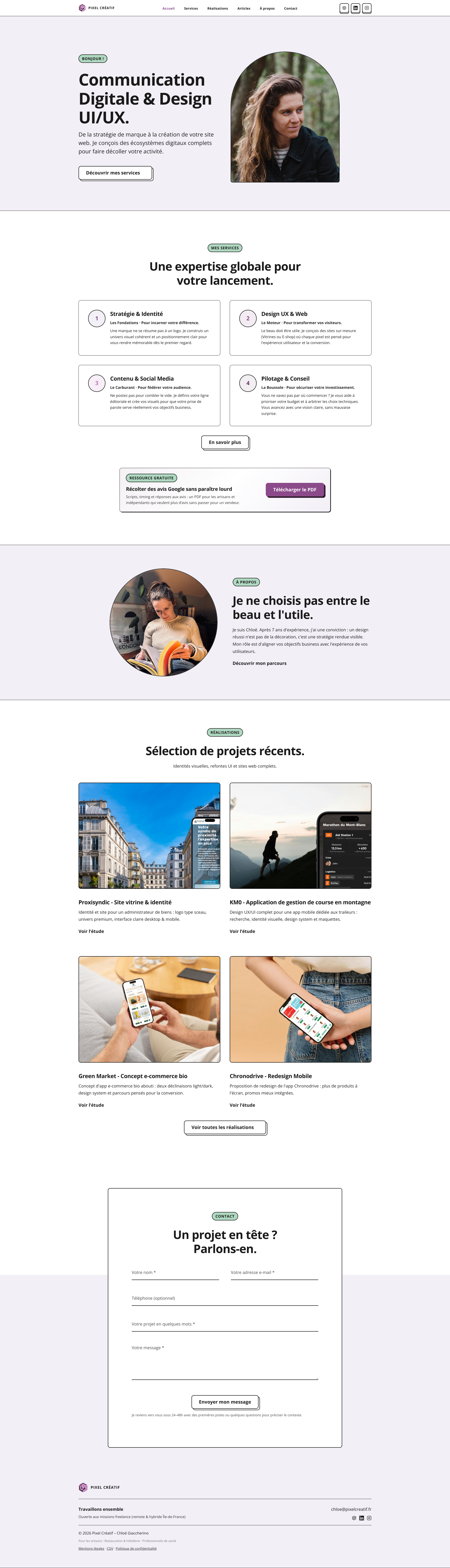 Aperçu du site