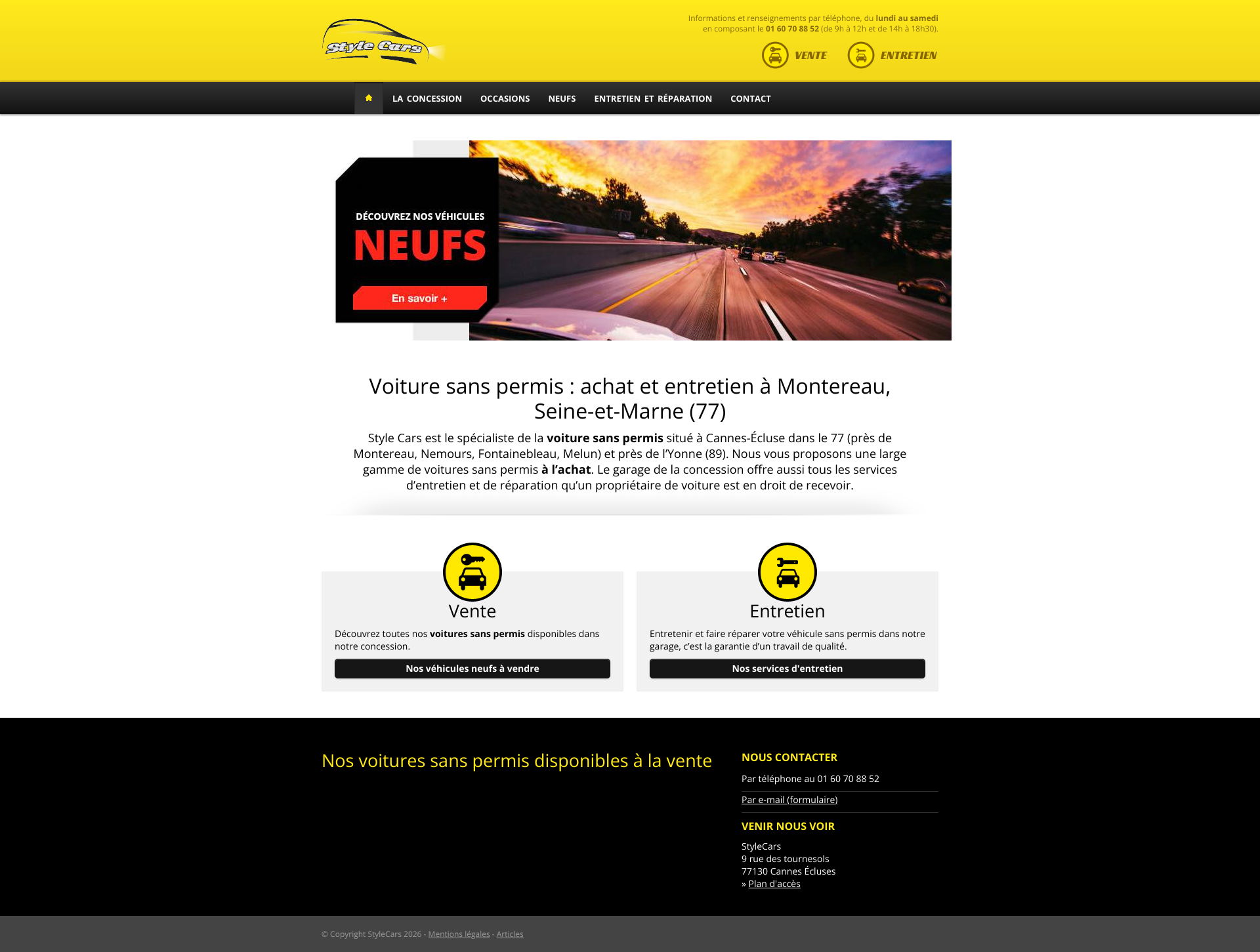 Aperçu du site