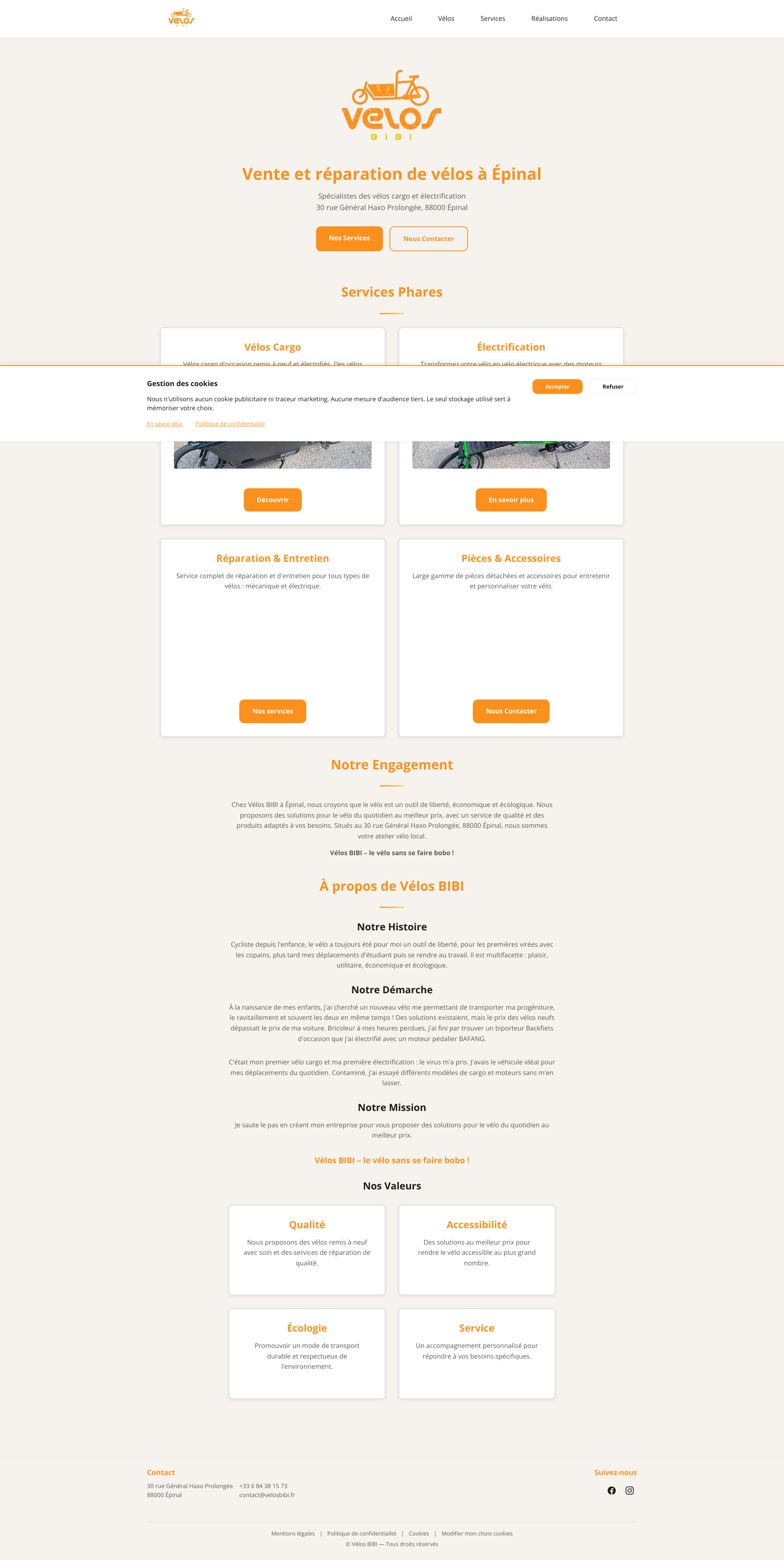 Aperçu du site
