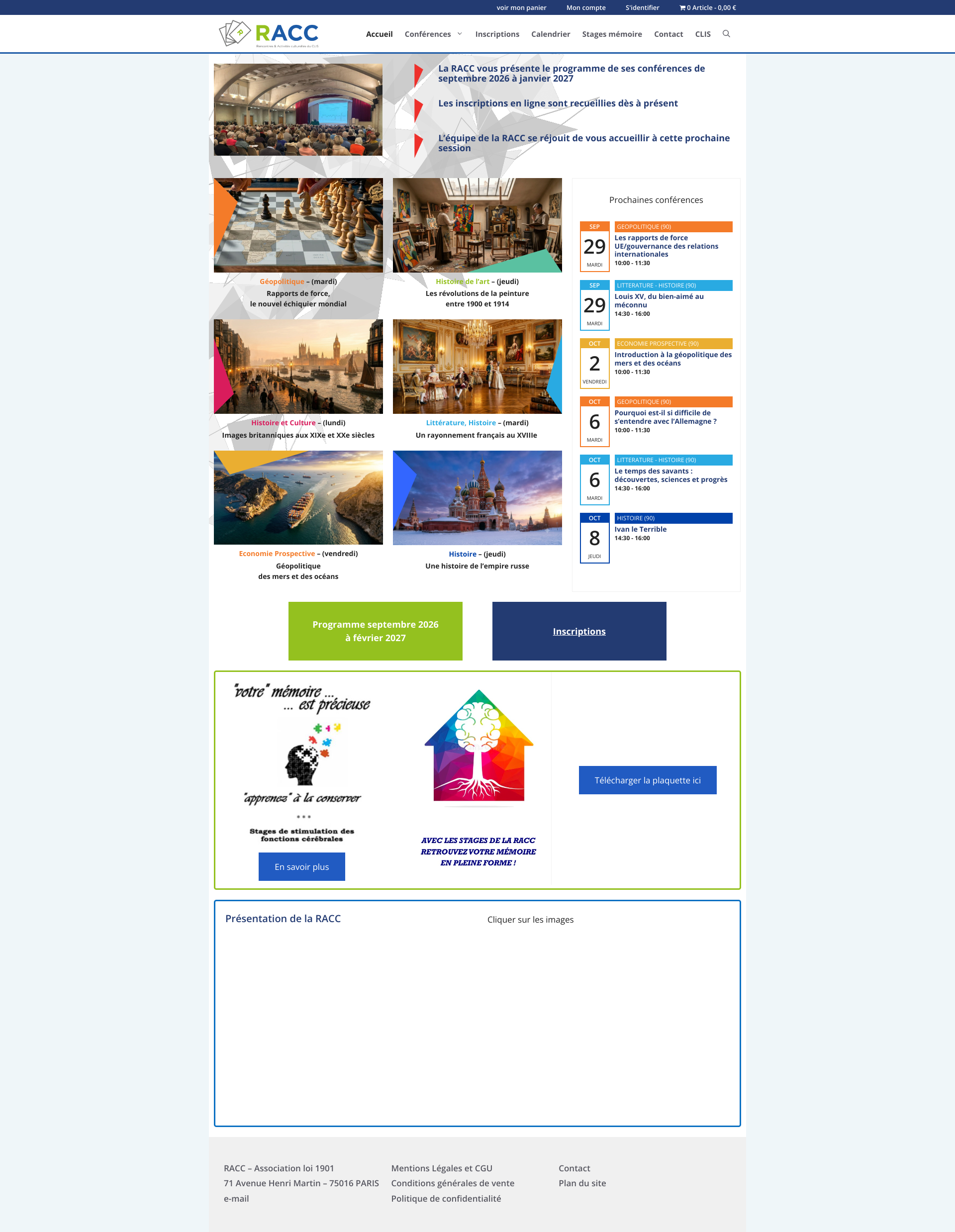 Aperçu du site