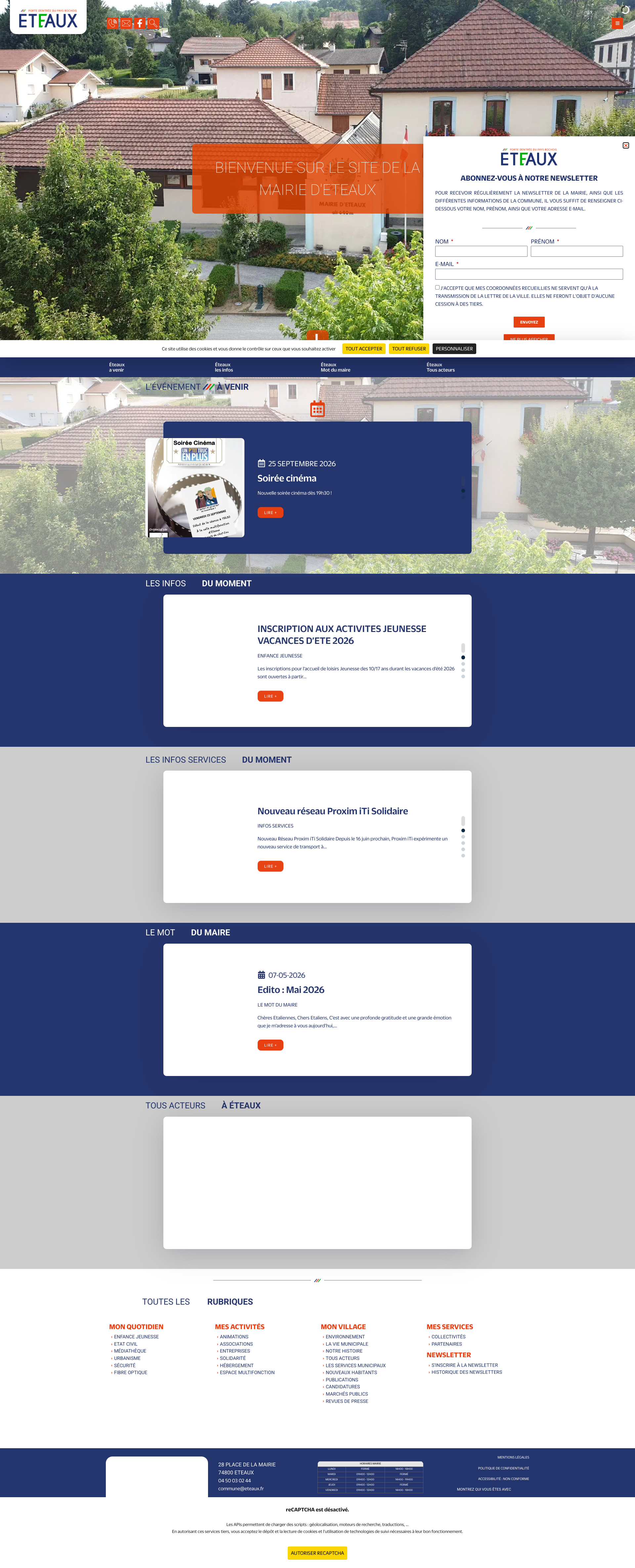Aperçu du site