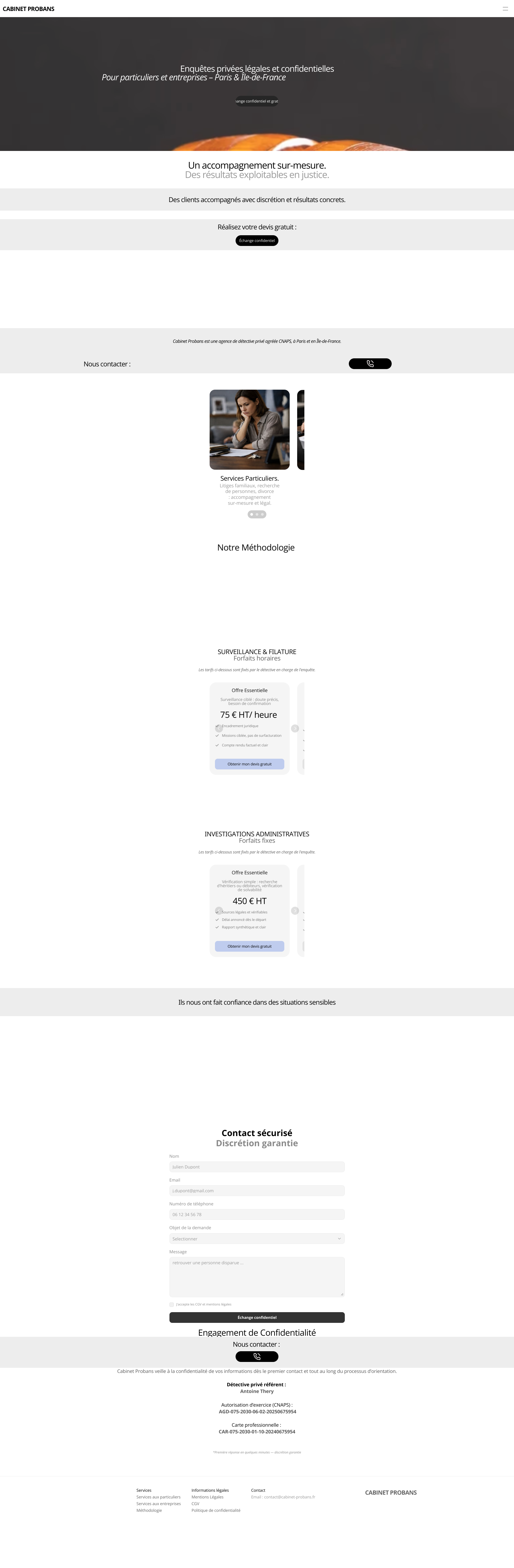Aperçu du site