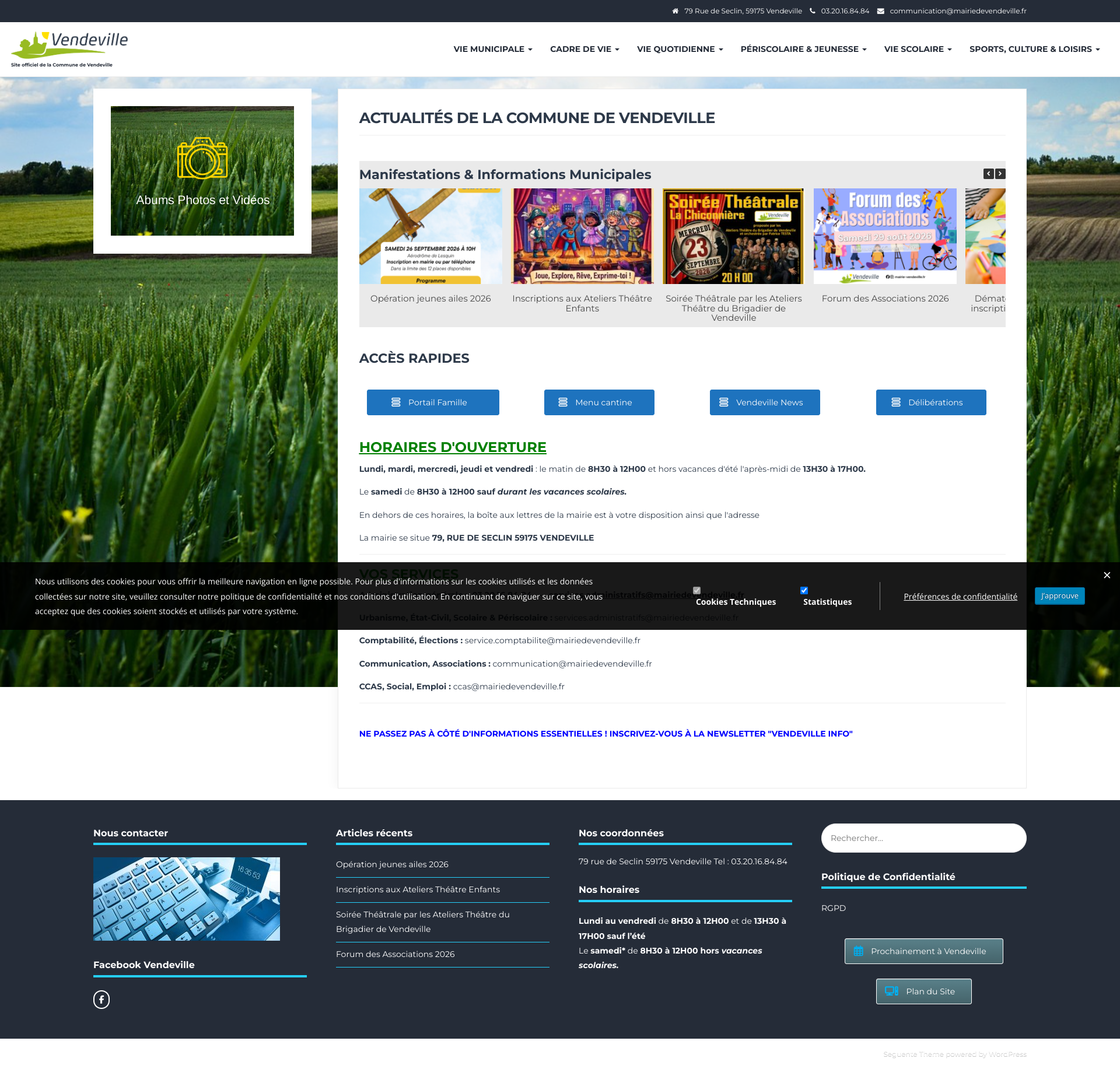 Aperçu du site
