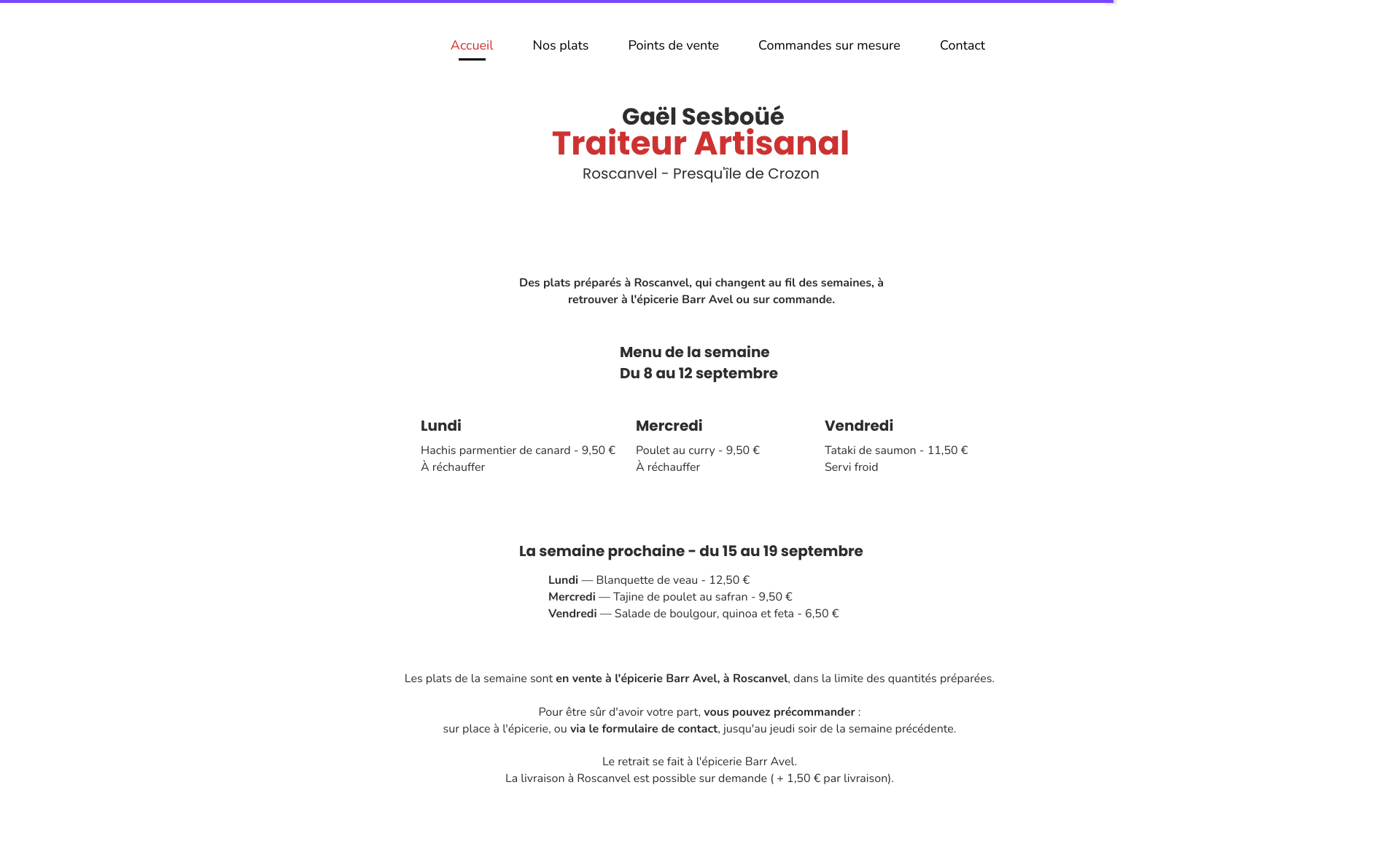 Aperçu du site
