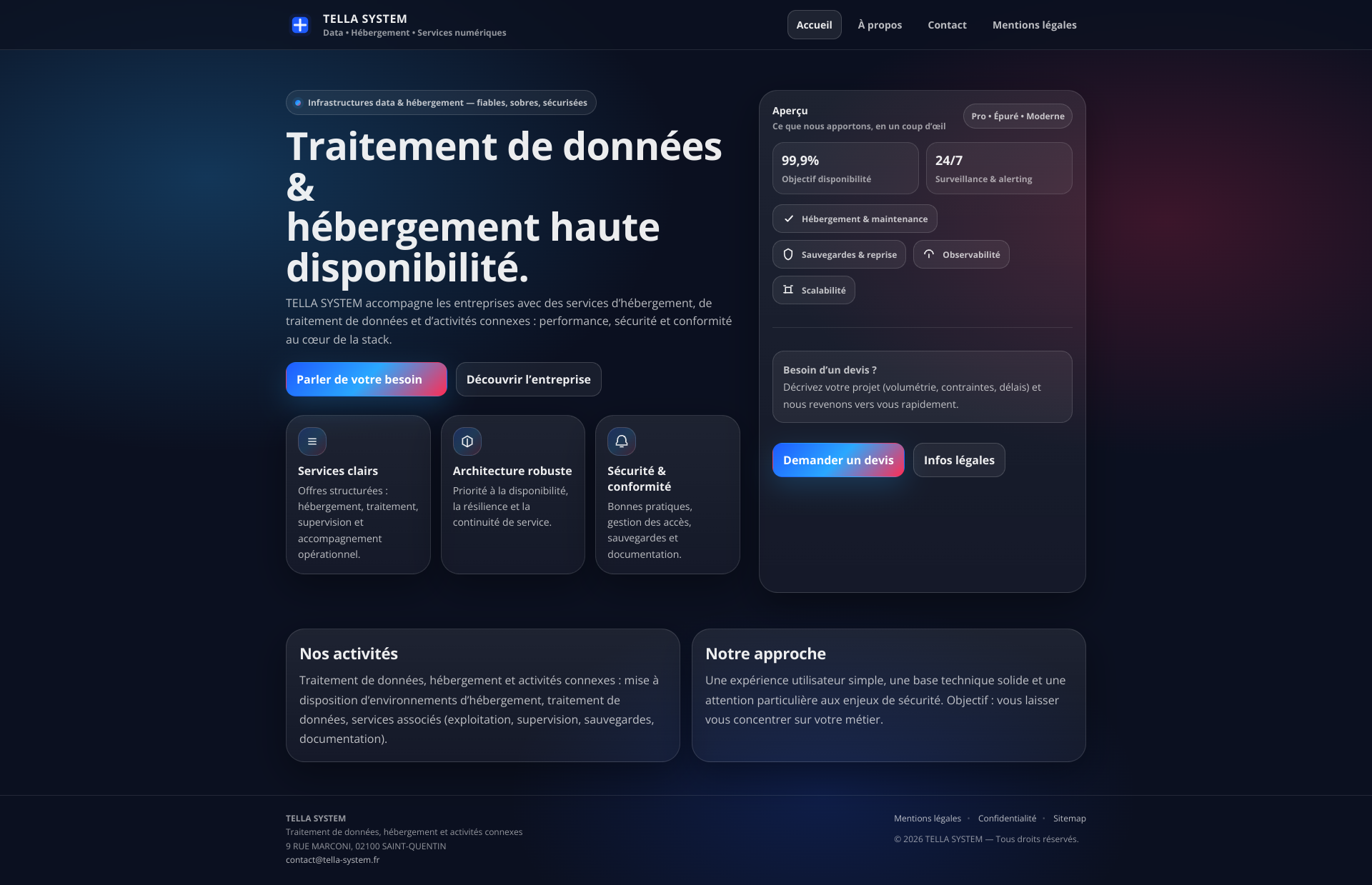 Aperçu du site
