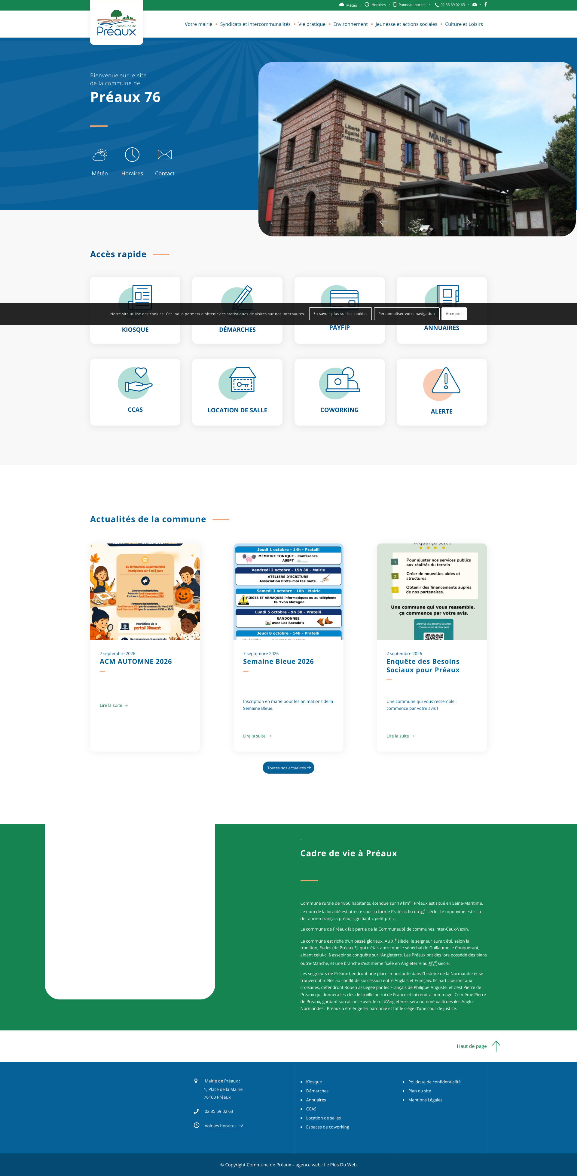 Aperçu du site
