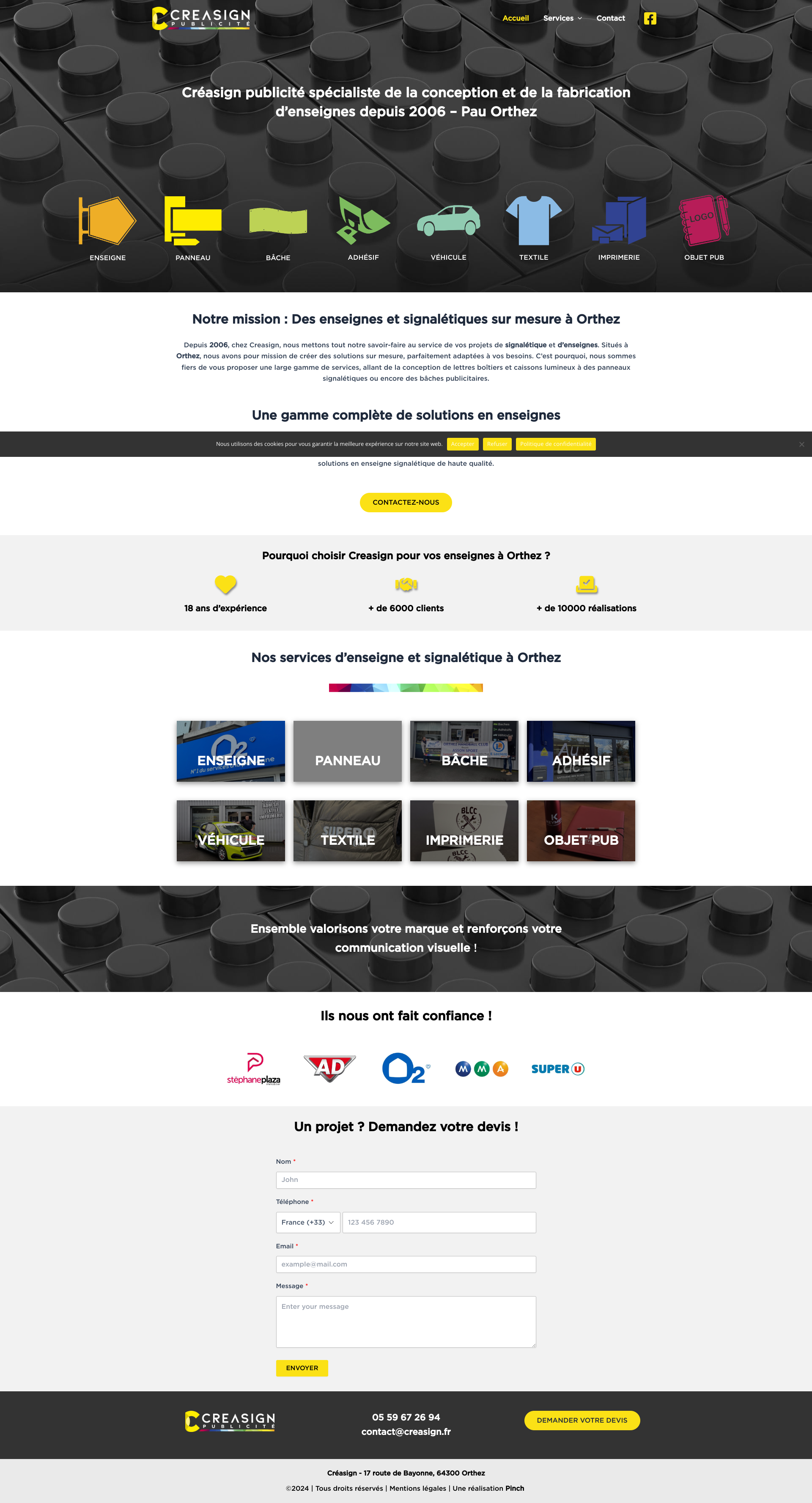 Aperçu du site