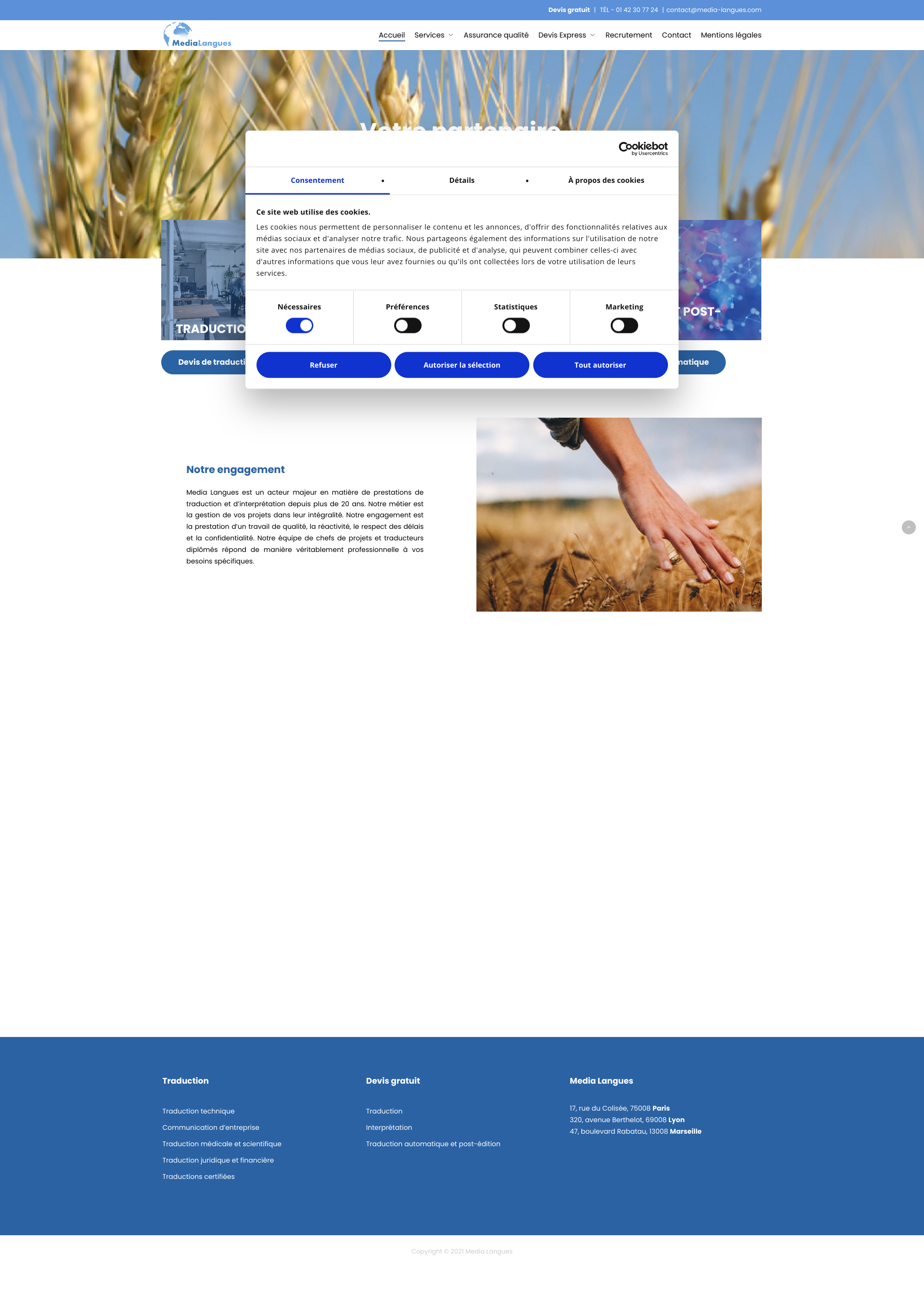 Aperçu du site