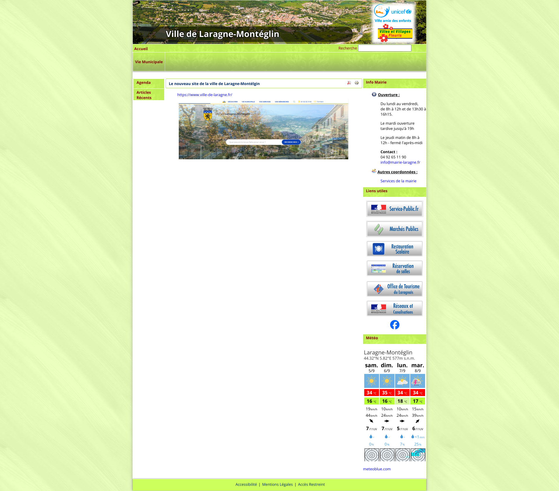 Aperçu du site
