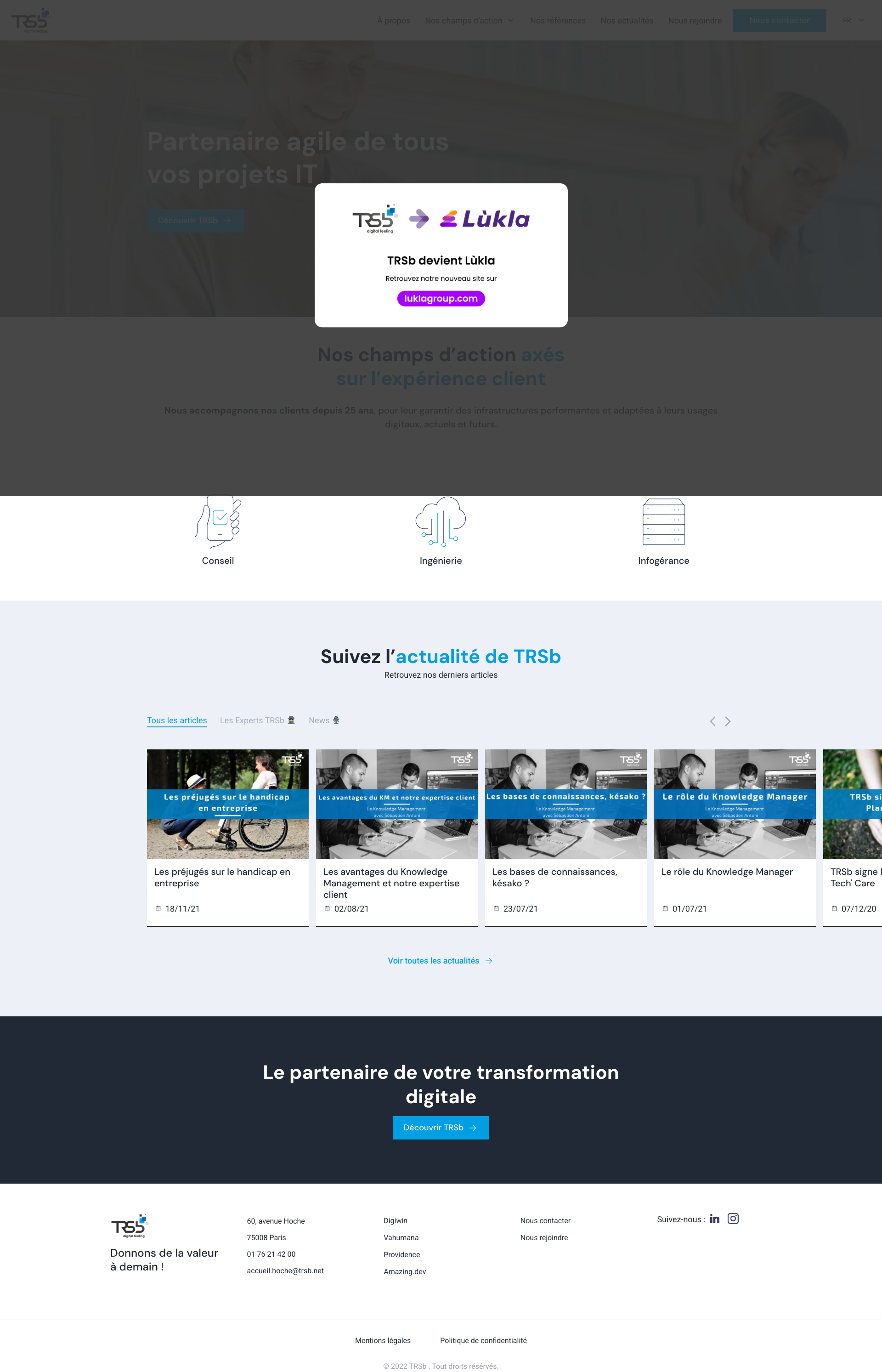 Aperçu du site