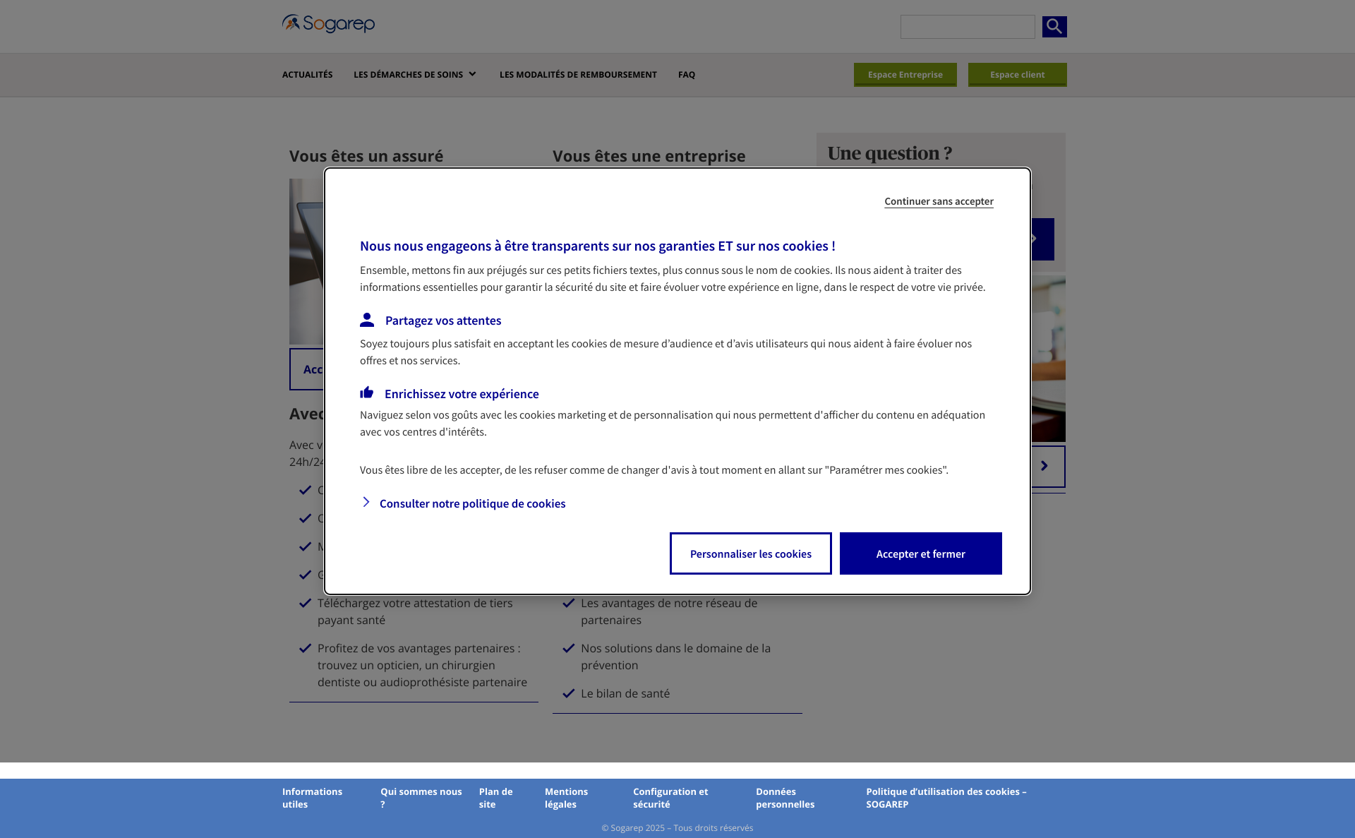 Aperçu du site