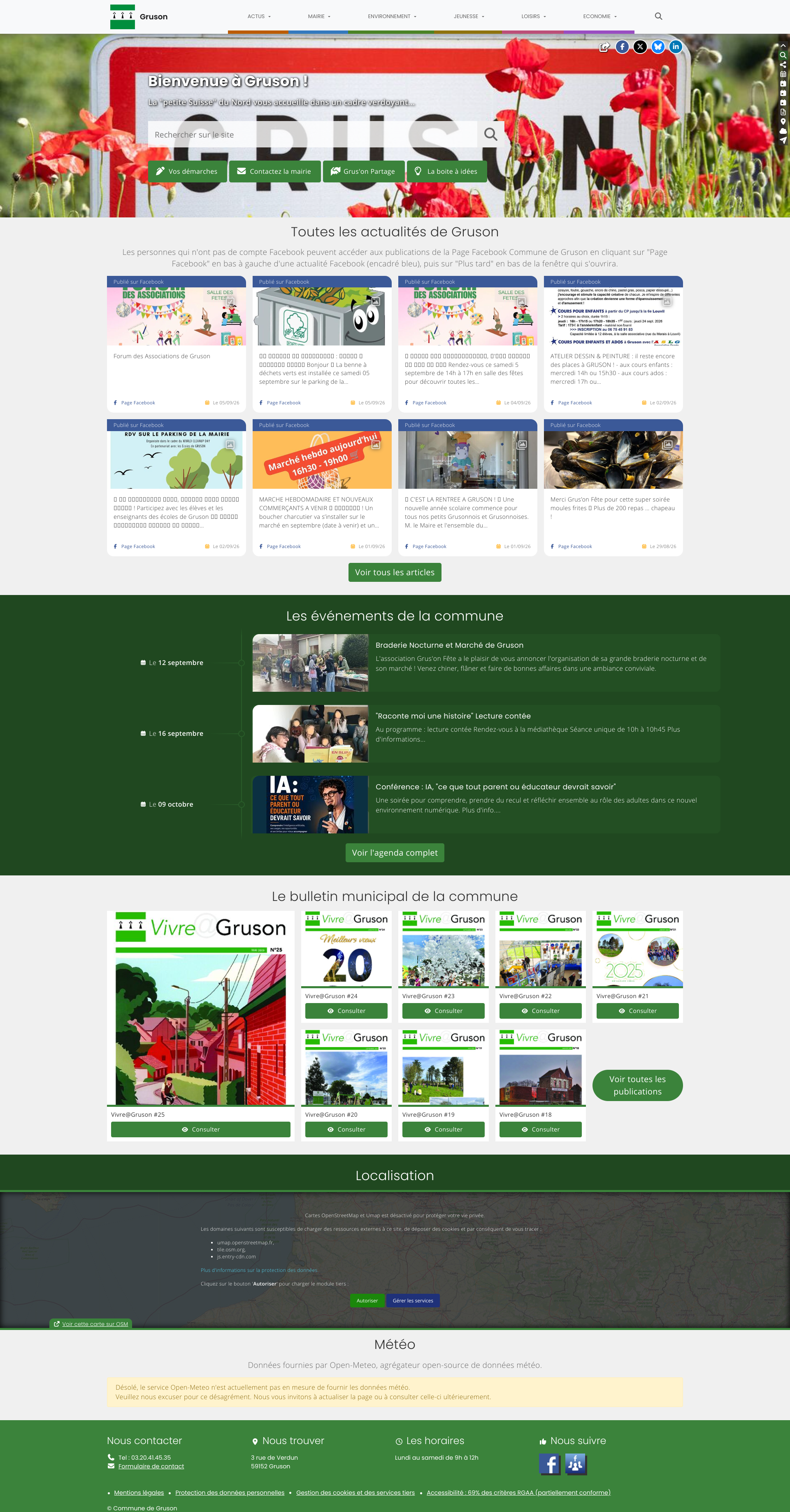 Aperçu du site