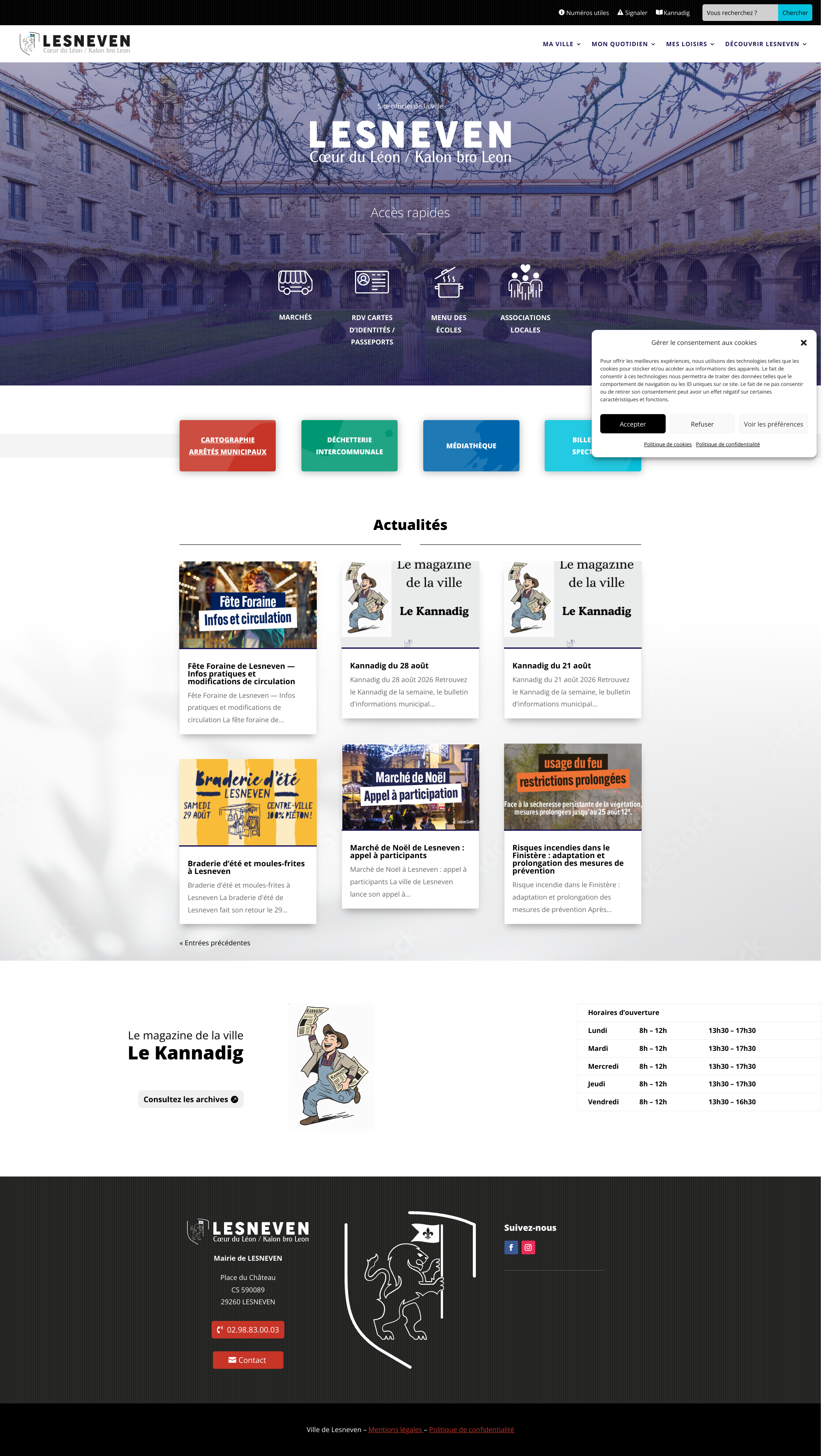 Aperçu du site