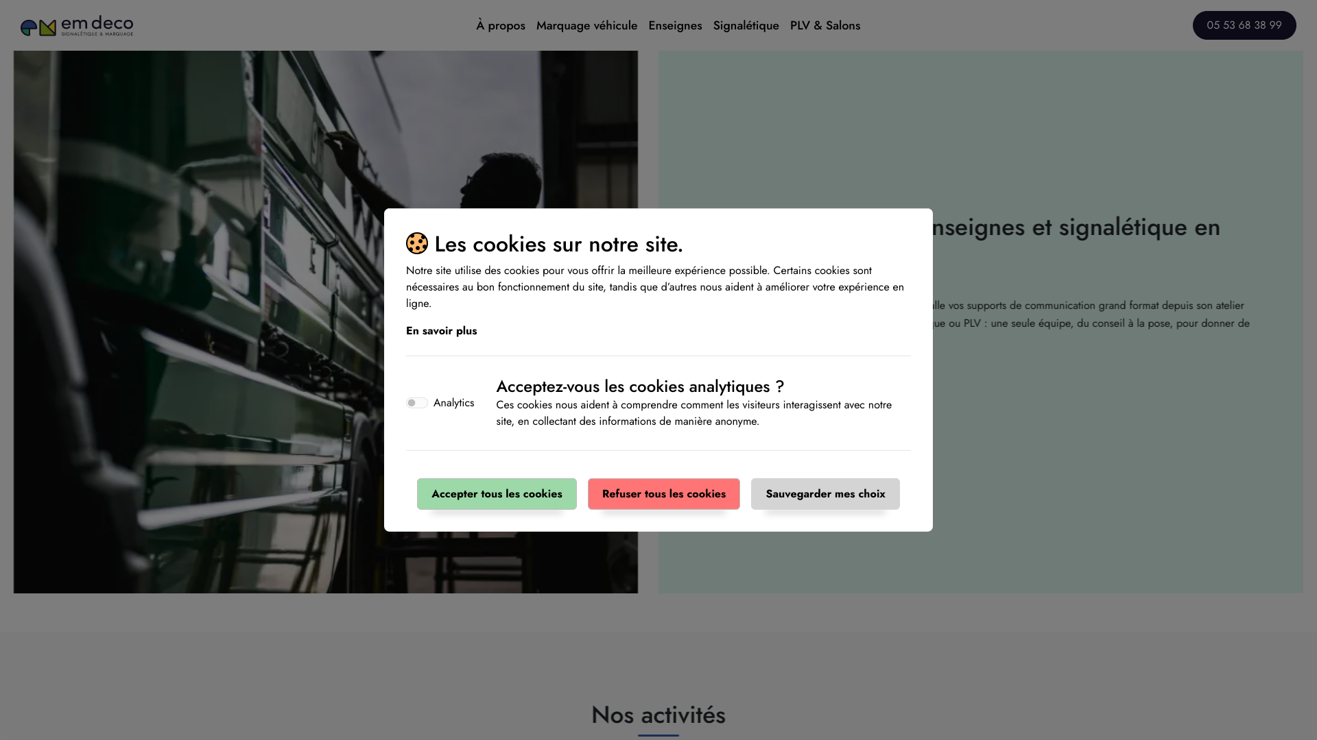 Aperçu du site