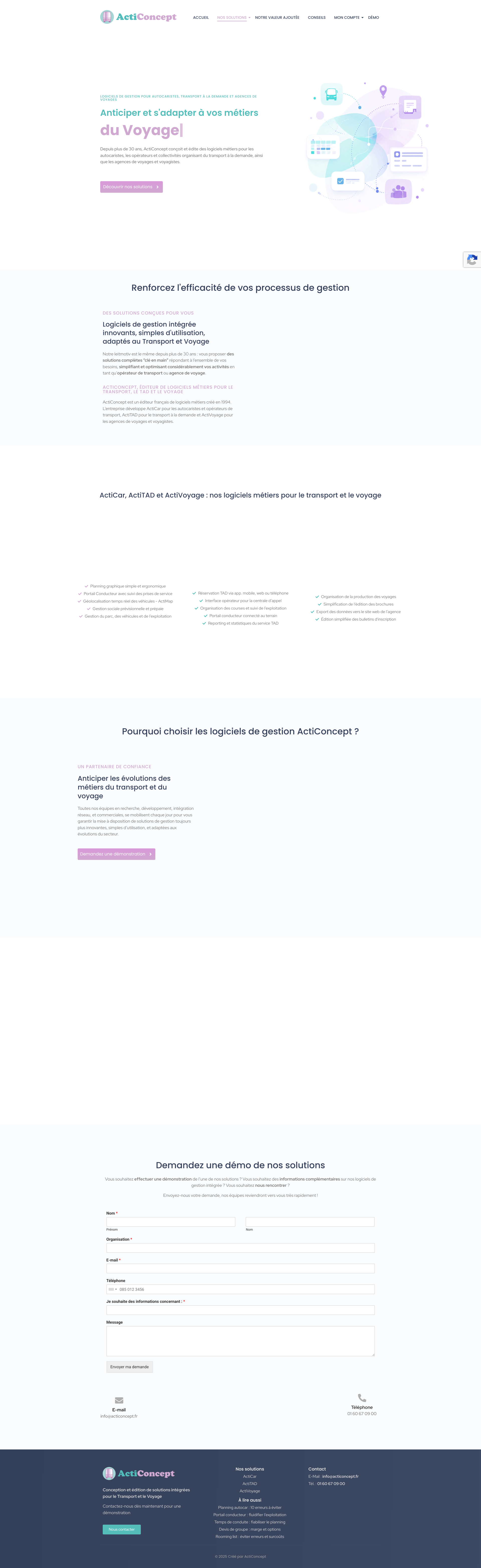 Aperçu du site